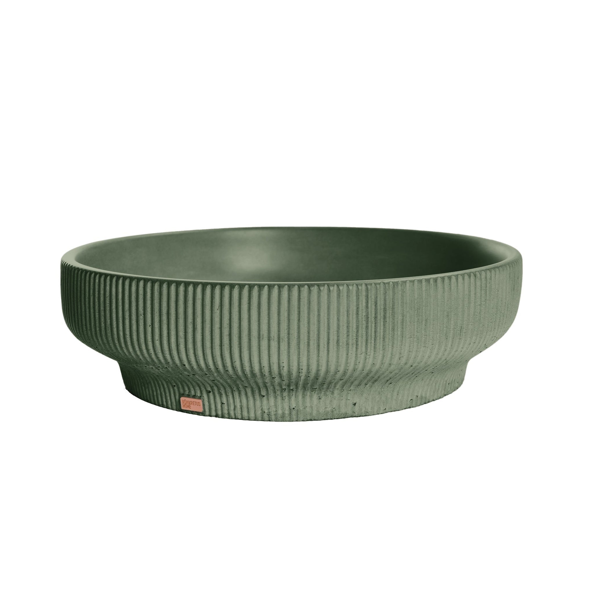 Konkretus, Konkretus Lotus01 15" Amazonic Green Top Mount Vessel Concrete Bathroom Sink