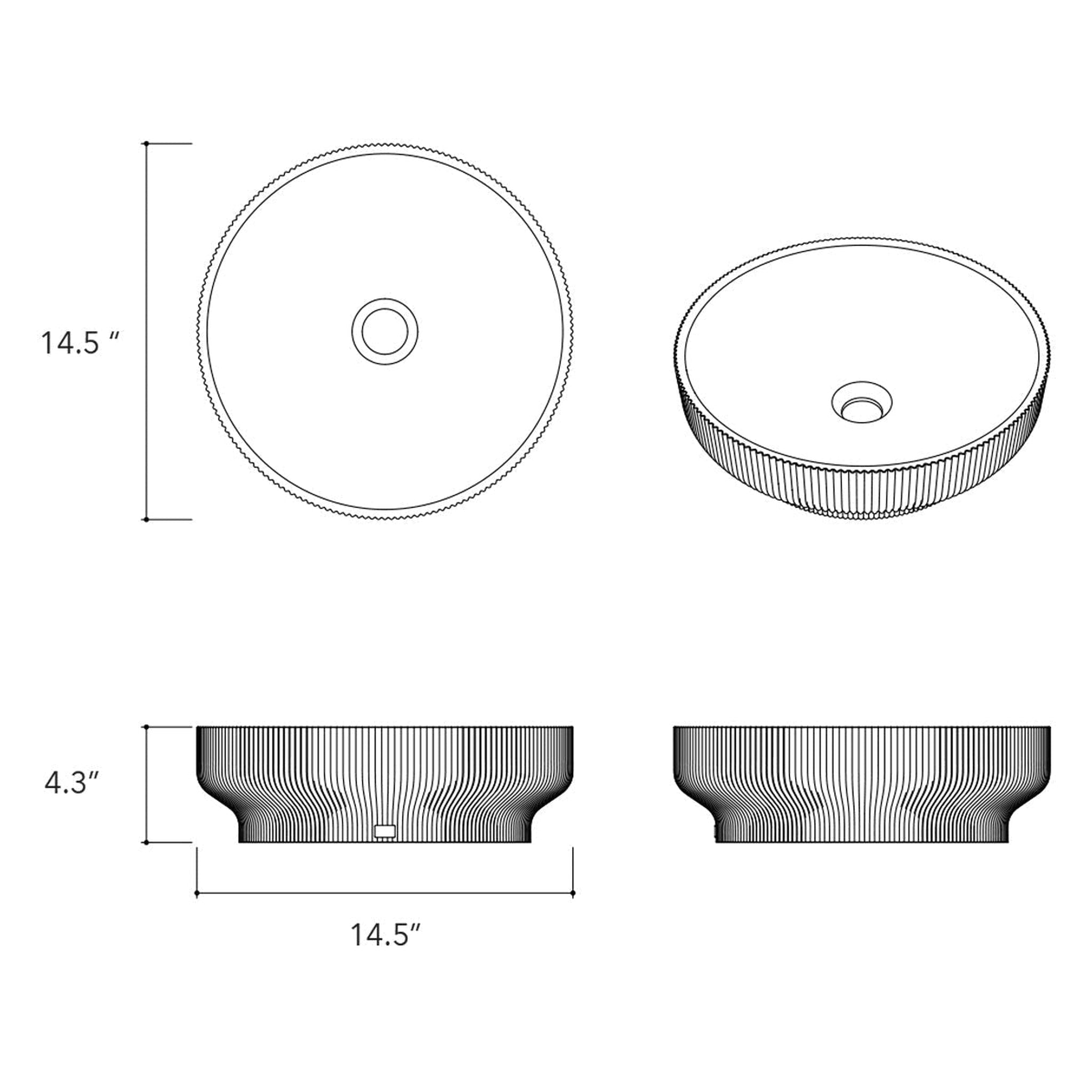 Konkretus, Konkretus Lotus01 15" Linen Beige Top Mount Vessel Concrete Bathroom Sink