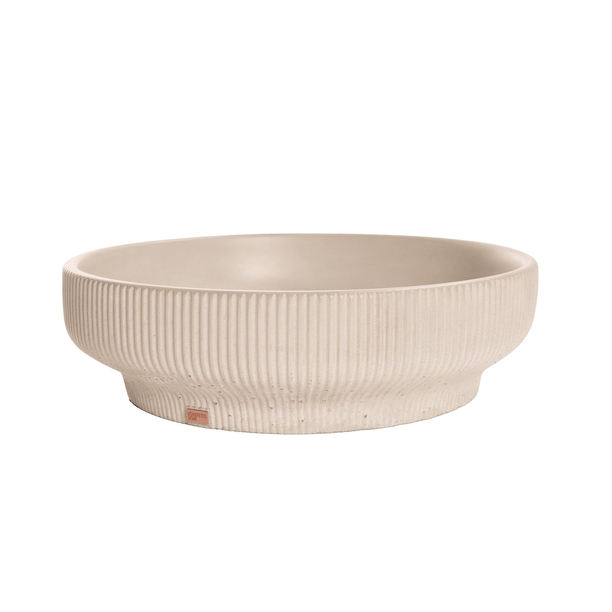 Konkretus, Konkretus Lotus01 15" Linen Beige Top Mount Vessel Concrete Bathroom Sink