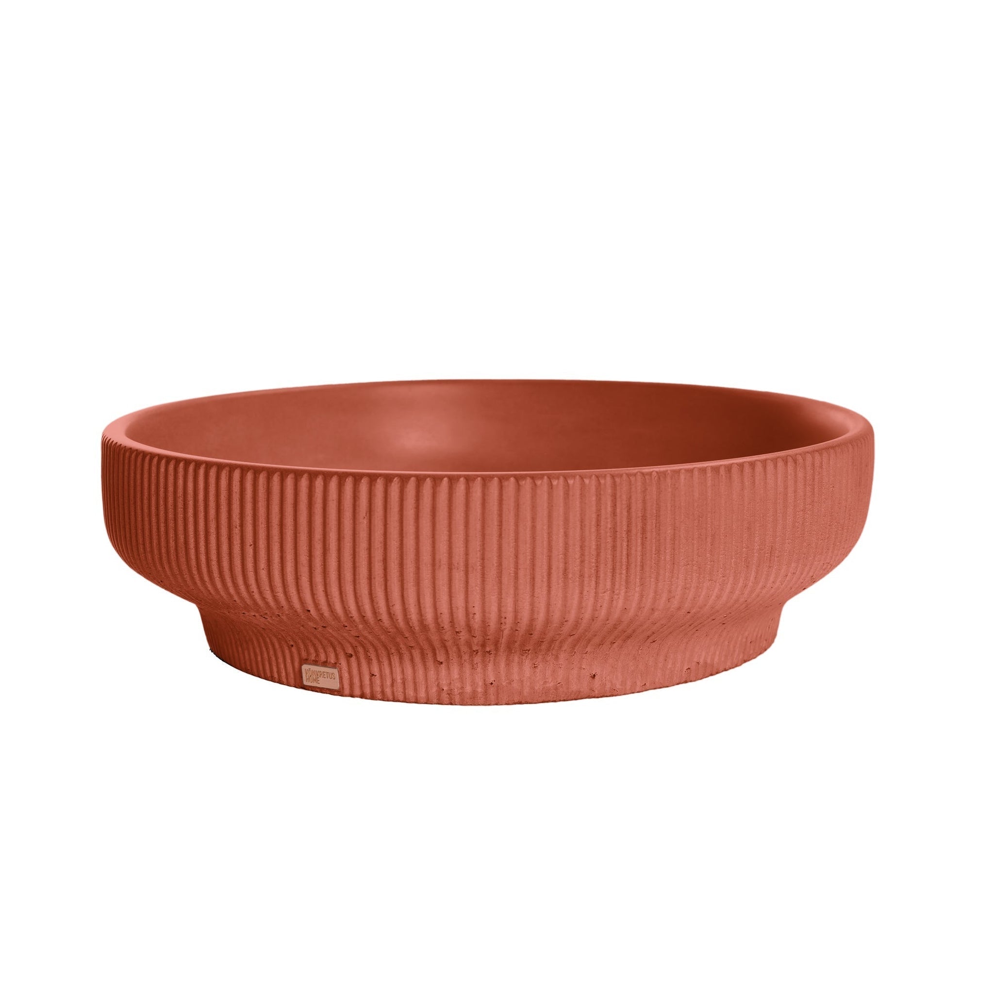 Konkretus, Konkretus Lotus01 15" Terracota Red Top Mount Vessel Concrete Bathroom Sink