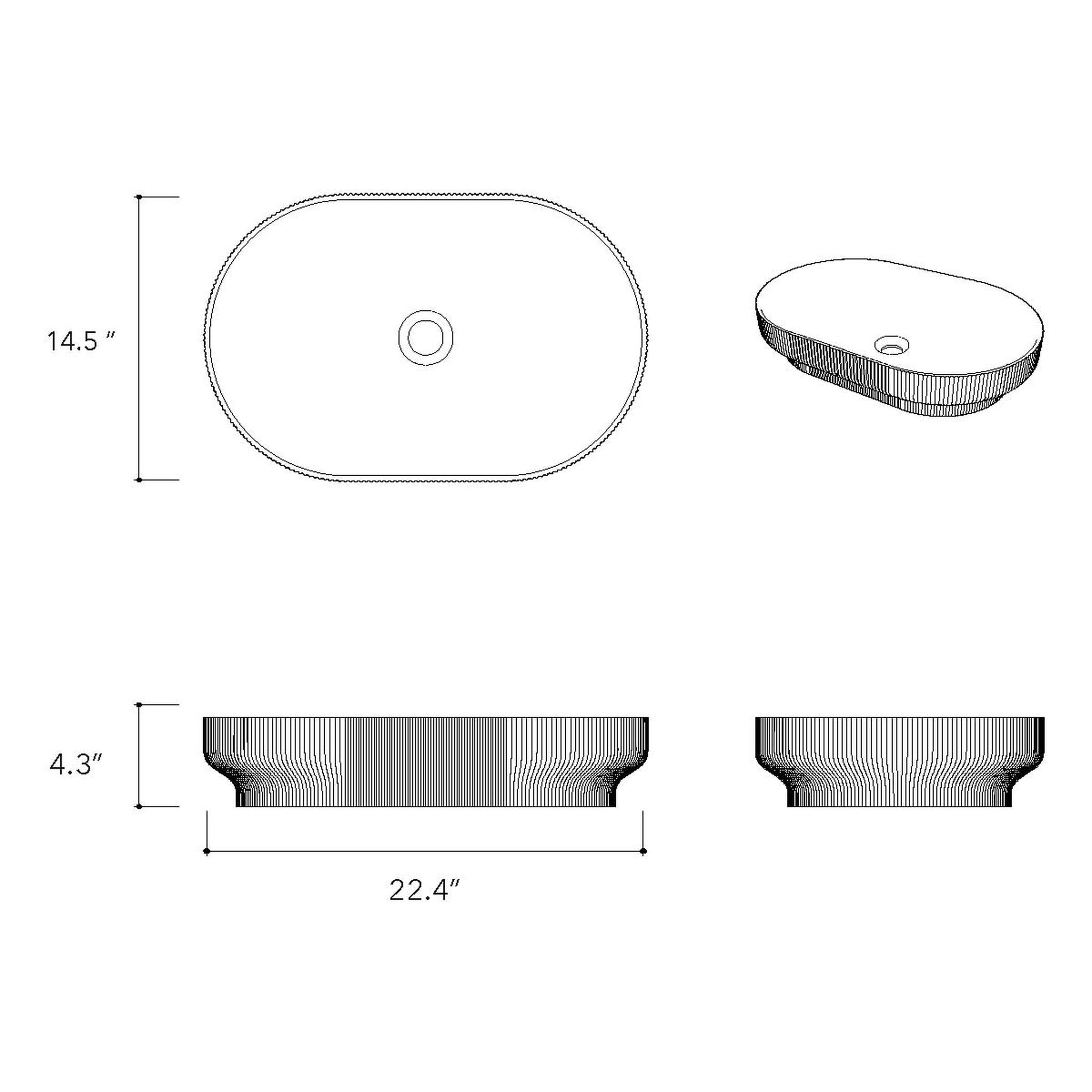 Konkretus, Konkretus Lotus02 22" Amazonic Green Top Mount Oval Vessel Concrete Bathroom Sink