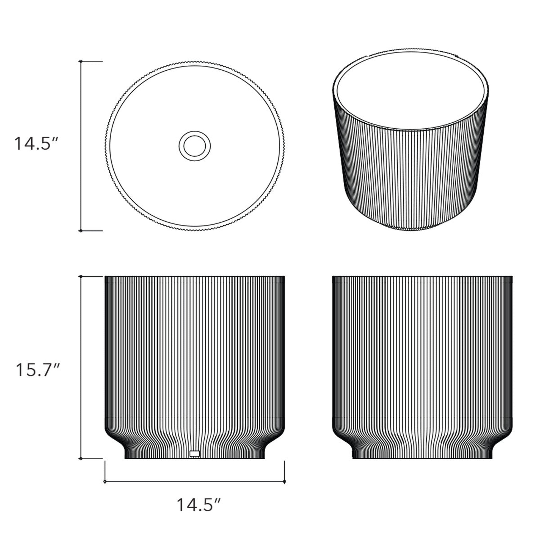 Konkretus, Konkretus Lotus05 15" Caribbean Blue Top Mount Semi Pedestal Concrete Bathroom Sink