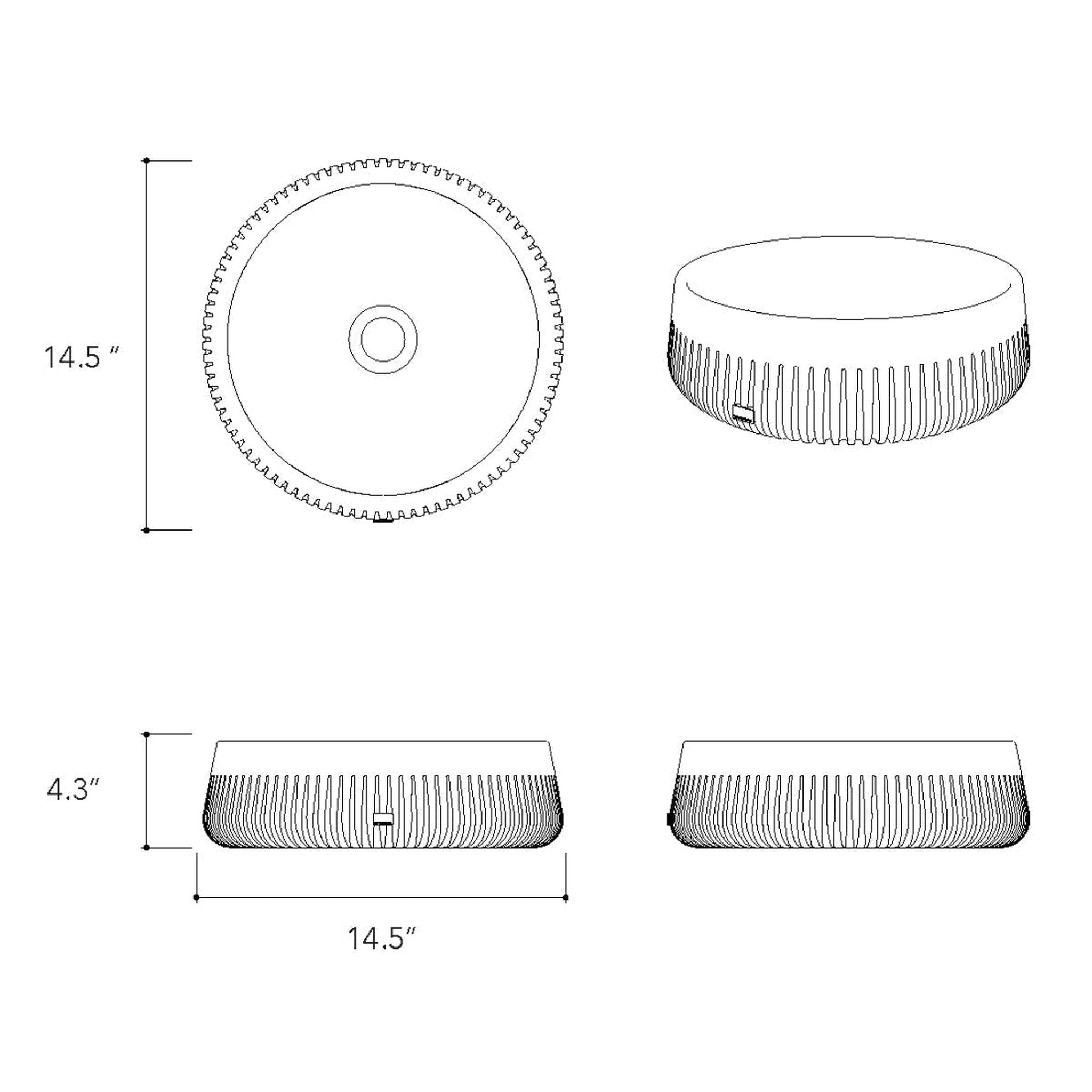 Konkretus, Konkretus Papua01 15" Shadow Gray Top Mount Vessel Concrete Bathroom Sink