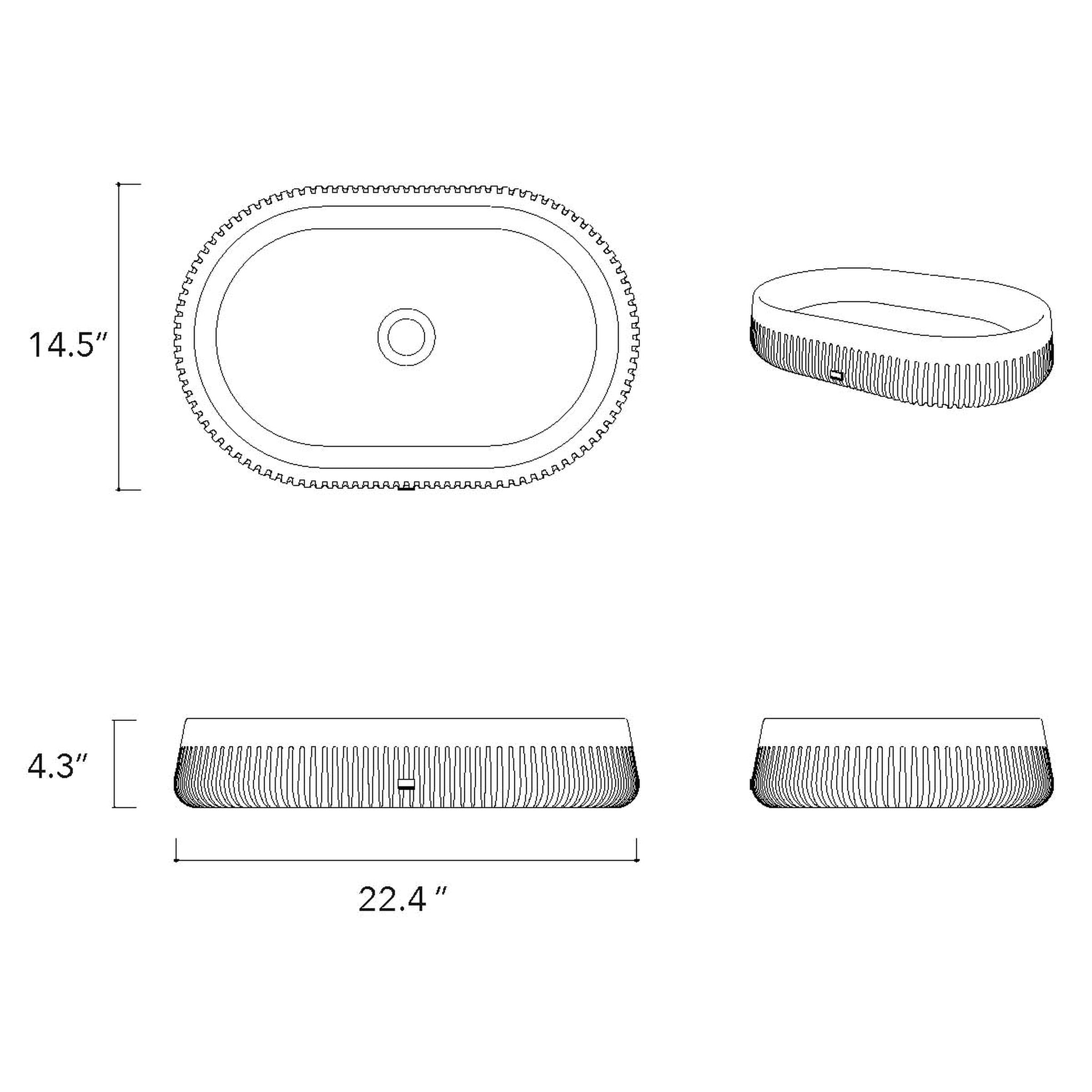 Konkretus, Konkretus Papua02 22" Amazonic Green Top Mount Vessel Concrete Bathroom Sink