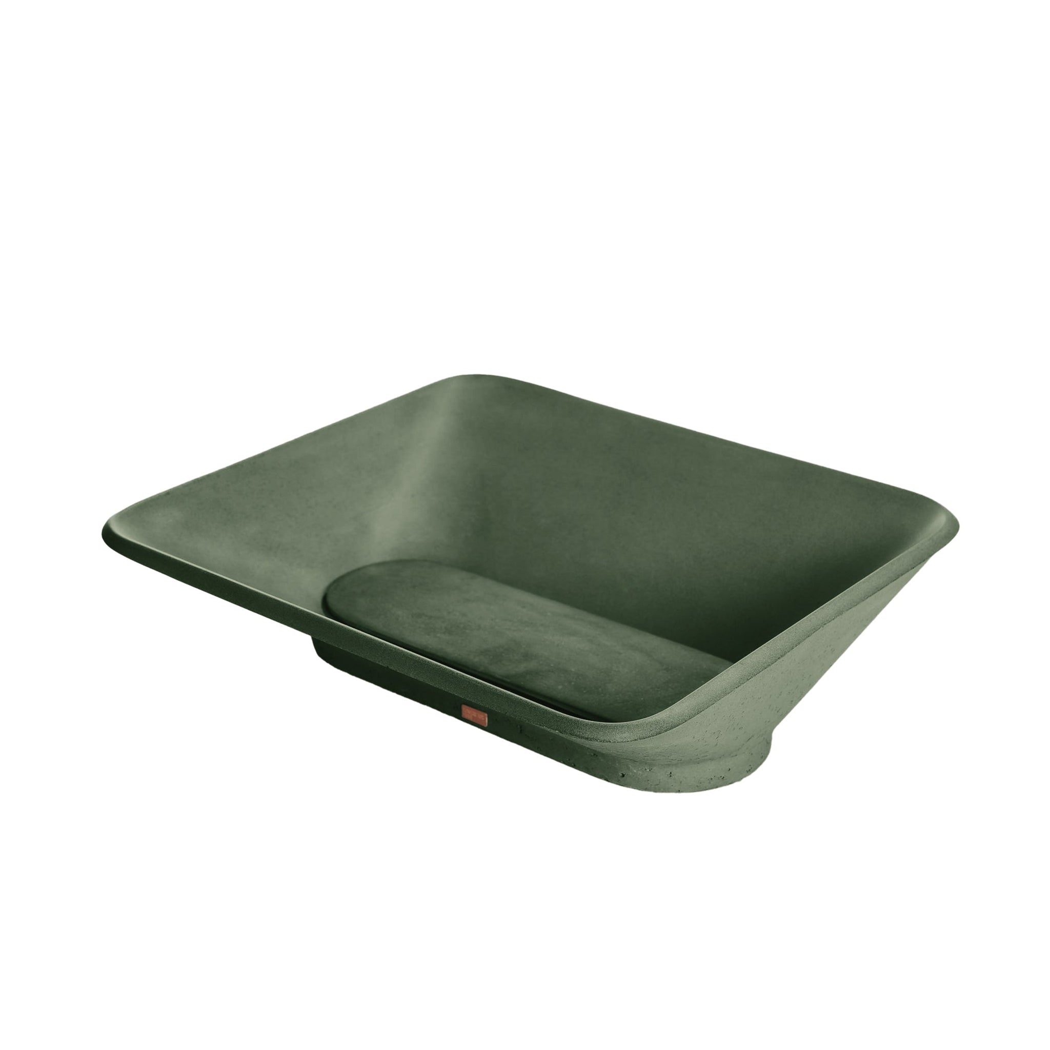 Konkretus, Konkretus Pondok01 14" Amazonic Green Top Mount Rectangular Vessel Concrete Bathroom Sink