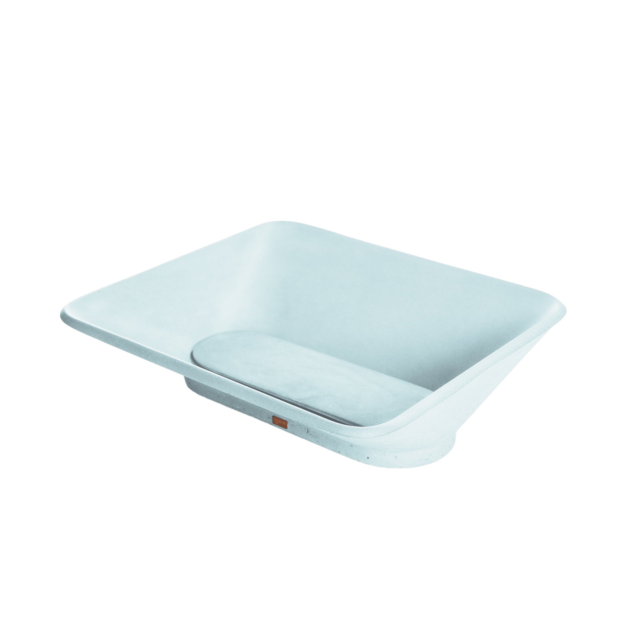 Konkretus, Konkretus Pondok01 14" Caribbean Blue Top Mount Rectangular Vessel Concrete Bathroom Sink