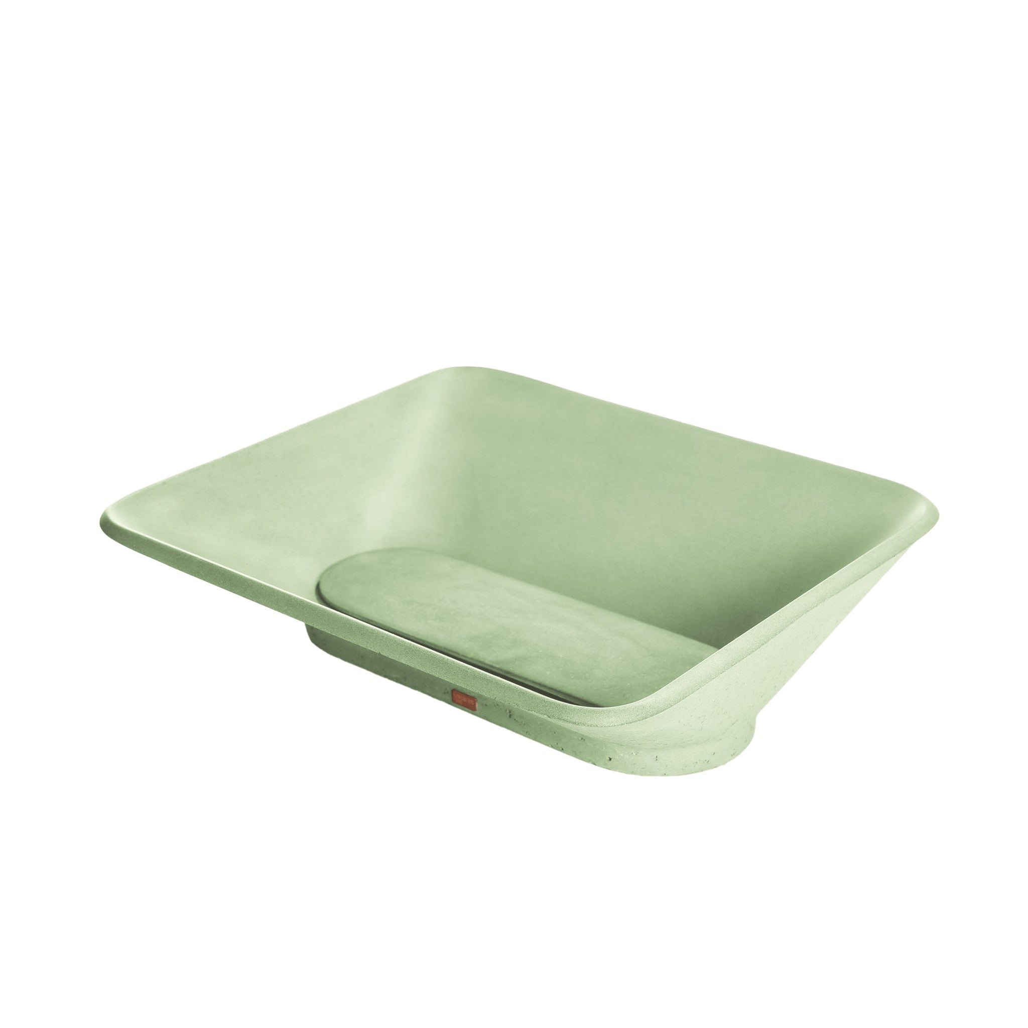 Konkretus, Konkretus Pondok01 14" Ceiba Green Top Mount Rectangular Vessel Concrete Bathroom Sink