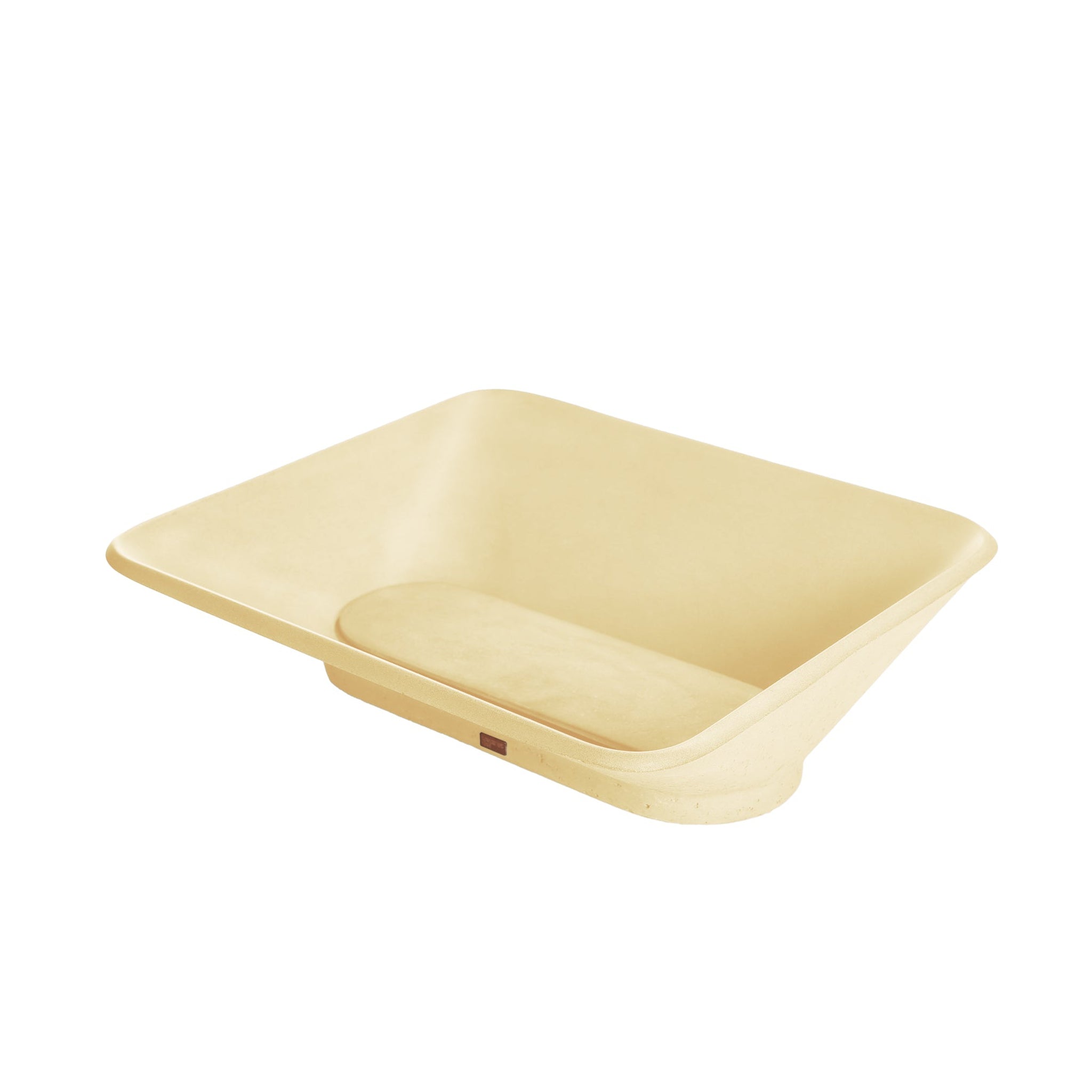 Konkretus, Konkretus Pondok01 14" Dune Yellow Top Mount Rectangular Vessel Concrete Bathroom Sink