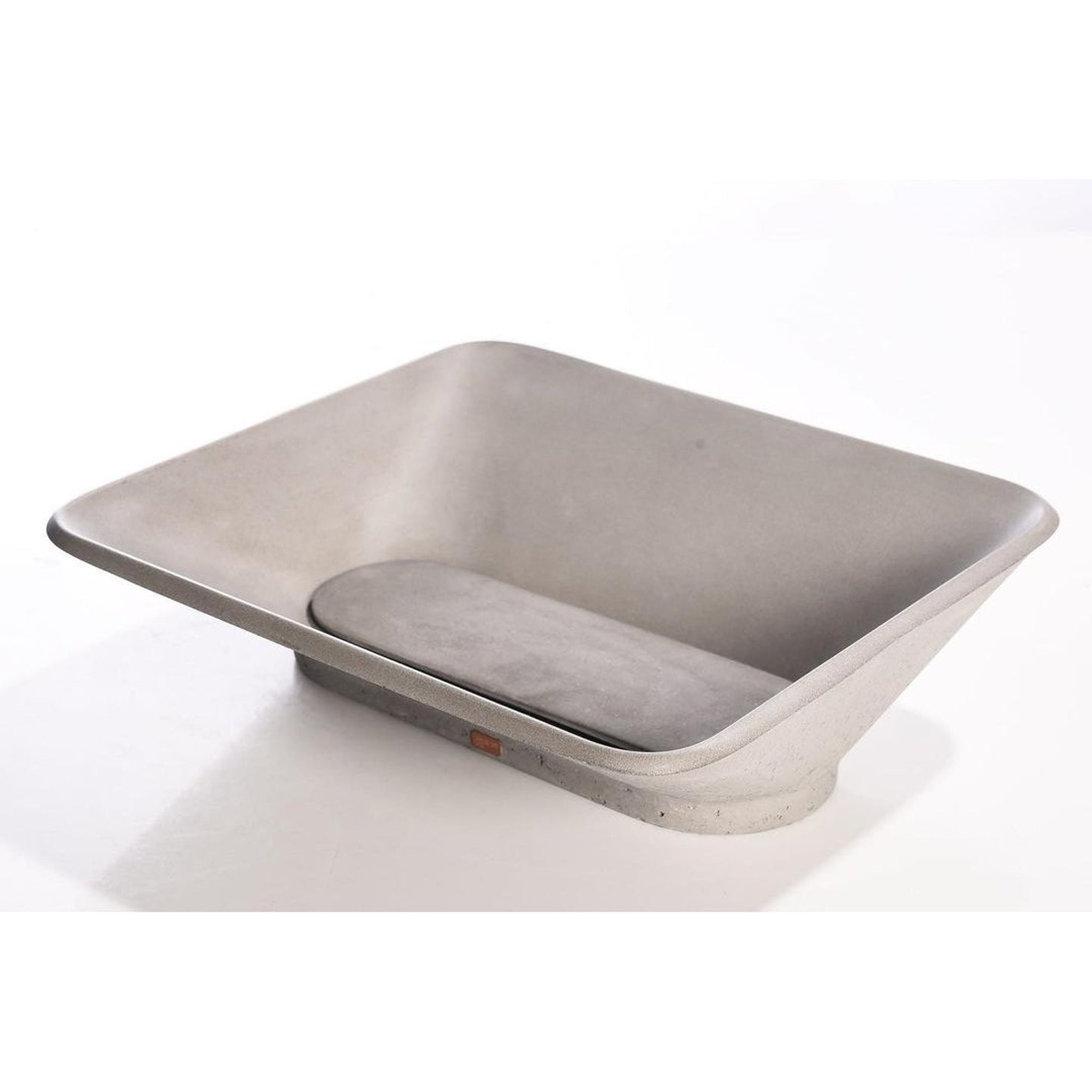 Konkretus, Konkretus Pondok01 14" Rain Gray Top Mount Rectangular Vessel Concrete Bathroom Sink