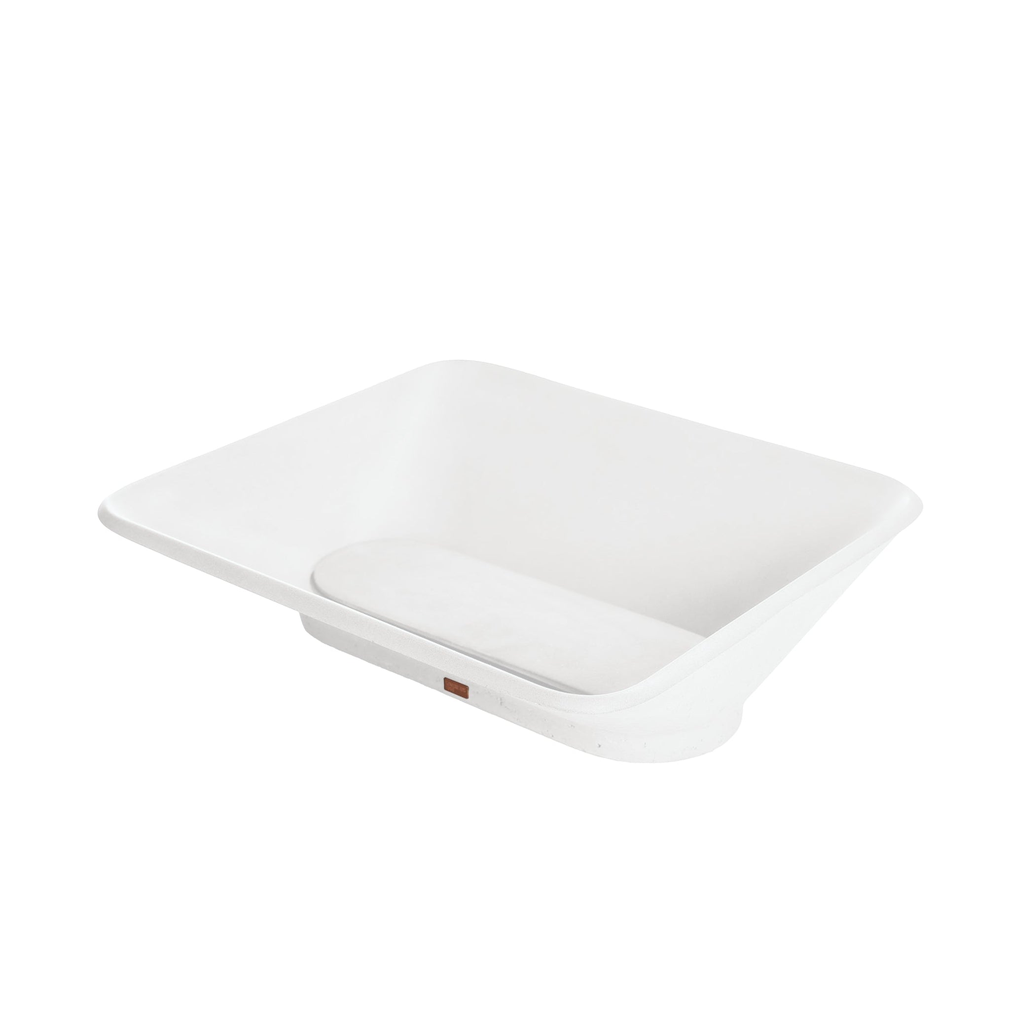 Konkretus, Konkretus Pondok01 14" Tulum White Top Mount Rectangular Vessel Concrete Bathroom Sink