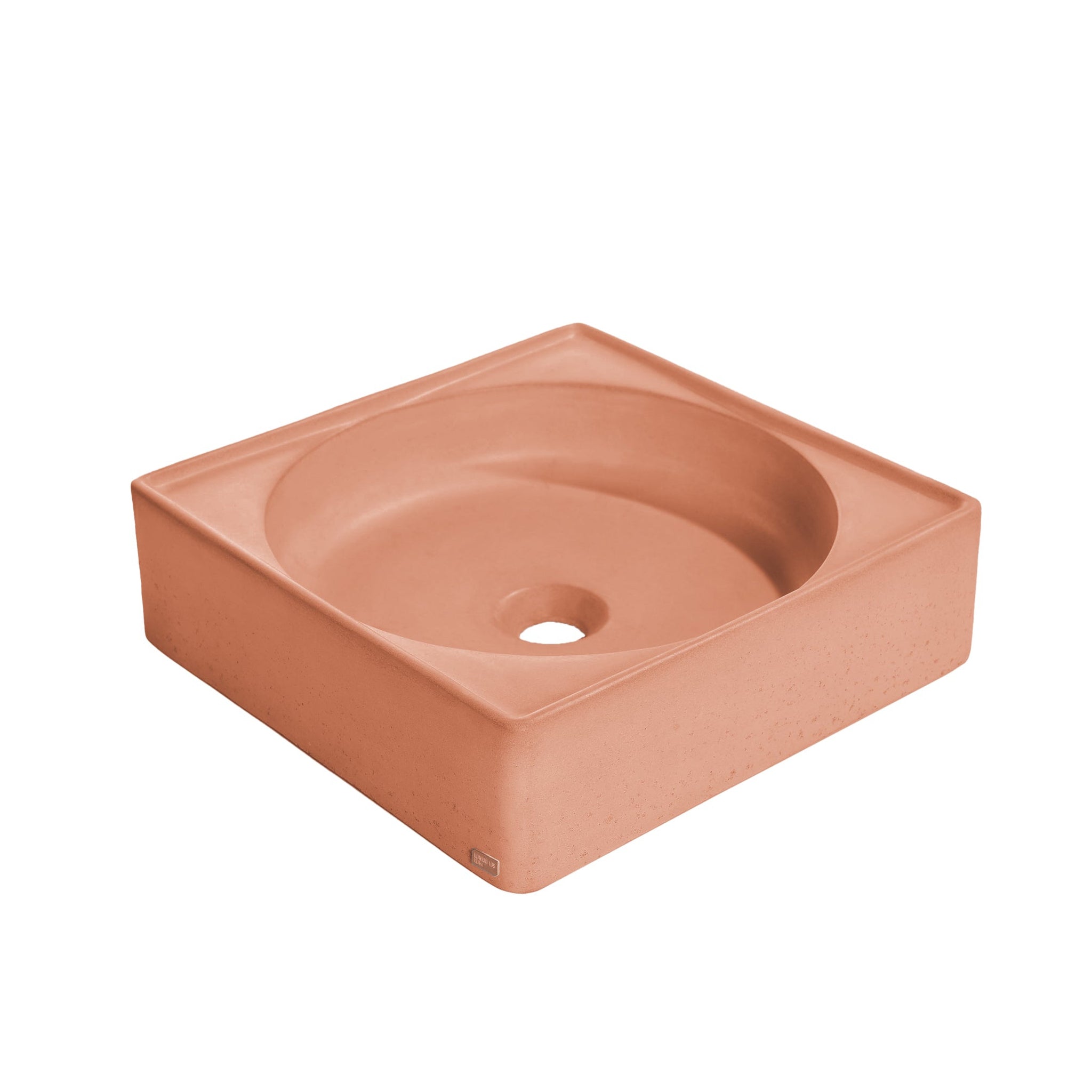 Konkretus, Konkretus Selv01 15" Antilles Orange Top Mount Square Vessel Concrete Bathroom Sink