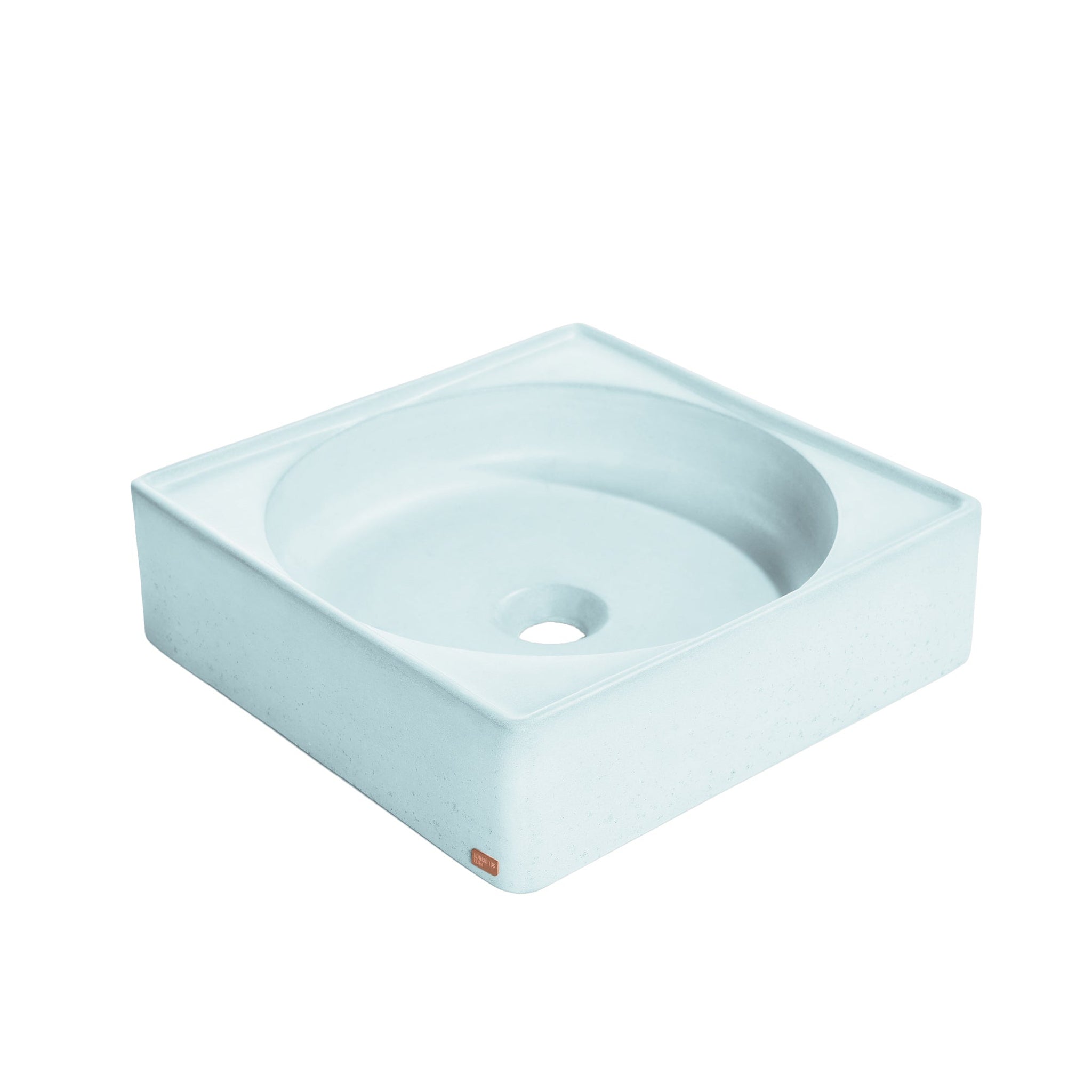 Konkretus, Konkretus Selv01 15" Caribbean Blue Top Mount Square Vessel Concrete Bathroom Sink