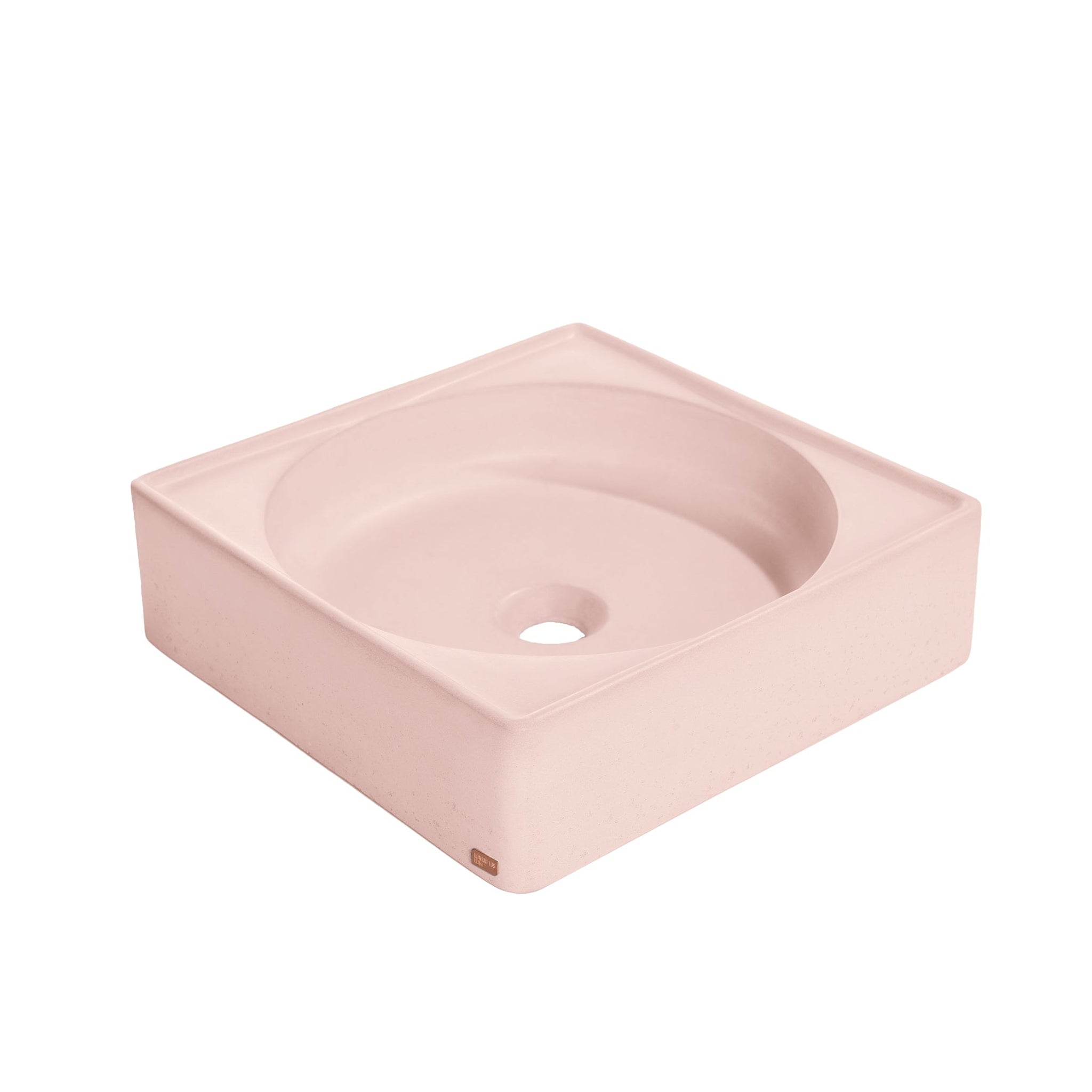 Konkretus, Konkretus Selv01 15" Coral Light Red Top Mount Square Vessel Concrete Bathroom Sink