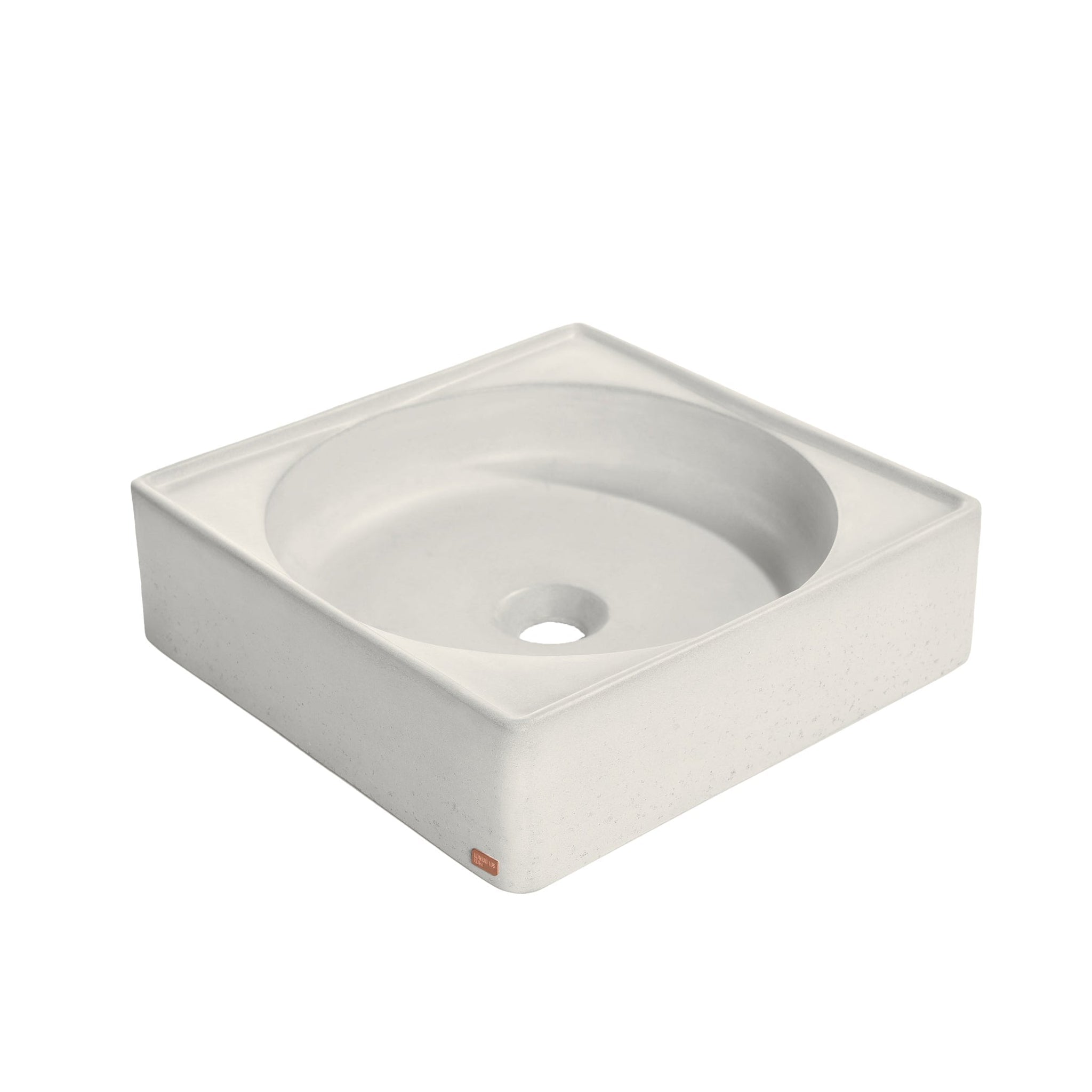Konkretus, Konkretus Selv01 15" Shadow Gray Top Mount Square Vessel Concrete Bathroom Sink