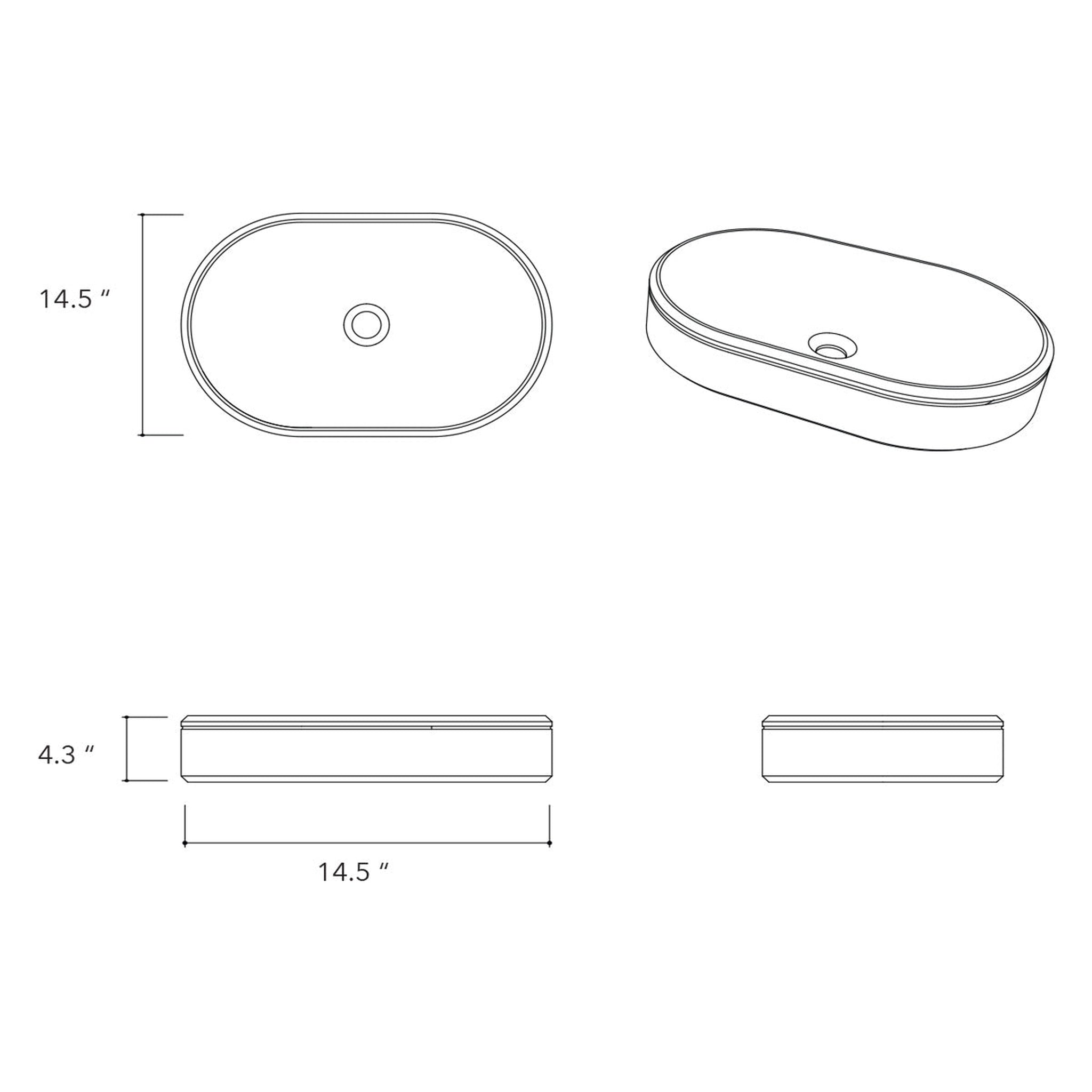 Konkretus, Konkretus Ubud02 22" Linen Beige Top Mount Oval Vessel Concrete Bathroom Sink