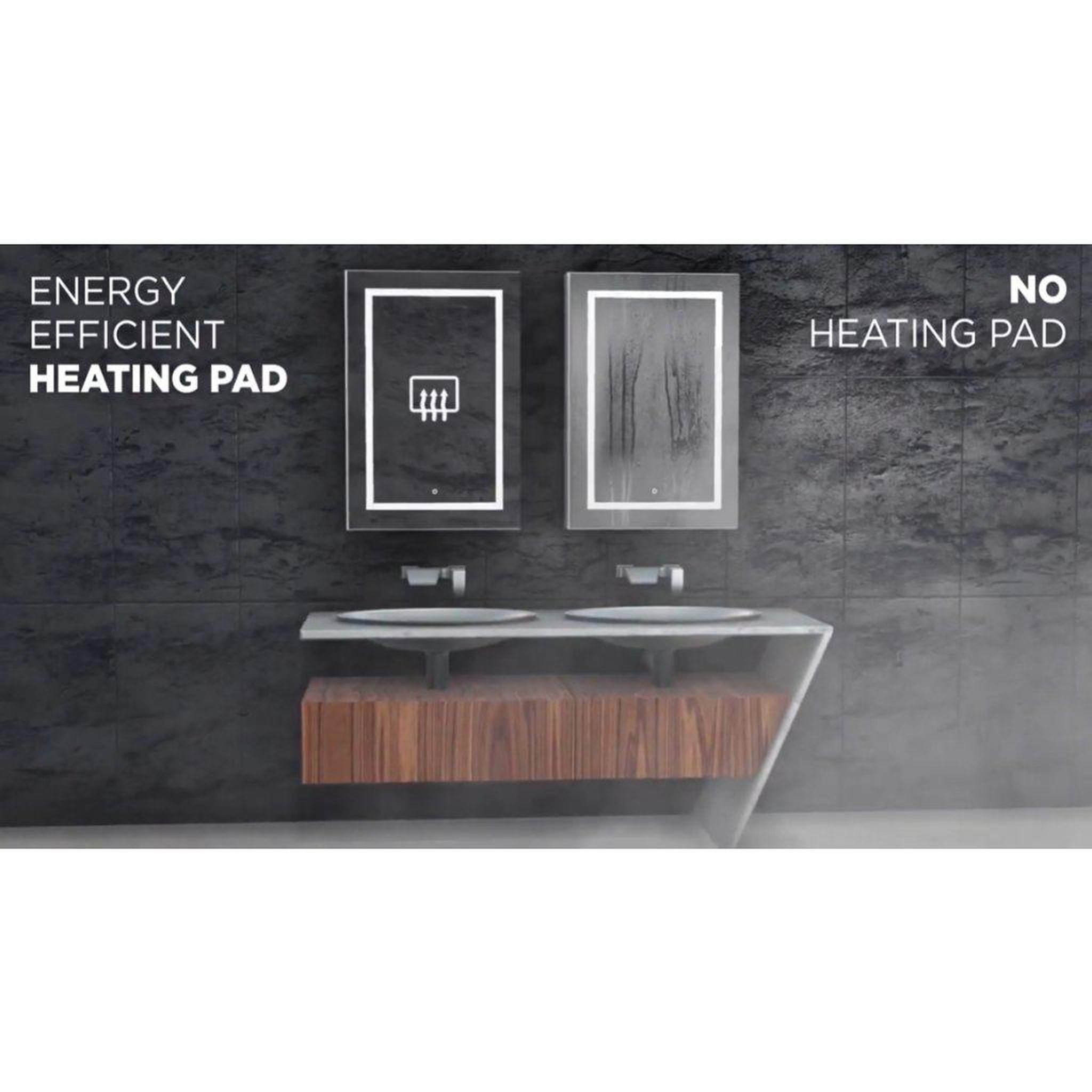 Krugg Reflections, Krugg Reflections Kinetic 20" x 30" 6000K Single Right Opening Rectangular Recessed/Surface-Mount Illuminated Silver Backed LED Medicine Cabinet Mirror With Built-in Defogger, Dimmer and Electrical Outlet