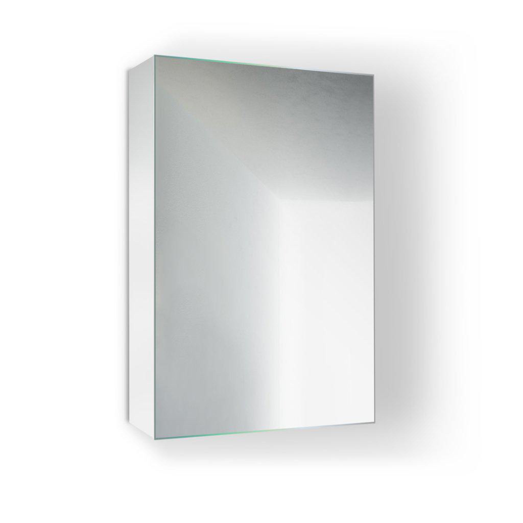 Krugg Reflections, Krugg Reflections Plaza 18" x 30"  Single Left Opening Rectangular Recessed/Surface-Mount Medicine Cabinet Mirror With Three Adjustable Shelves