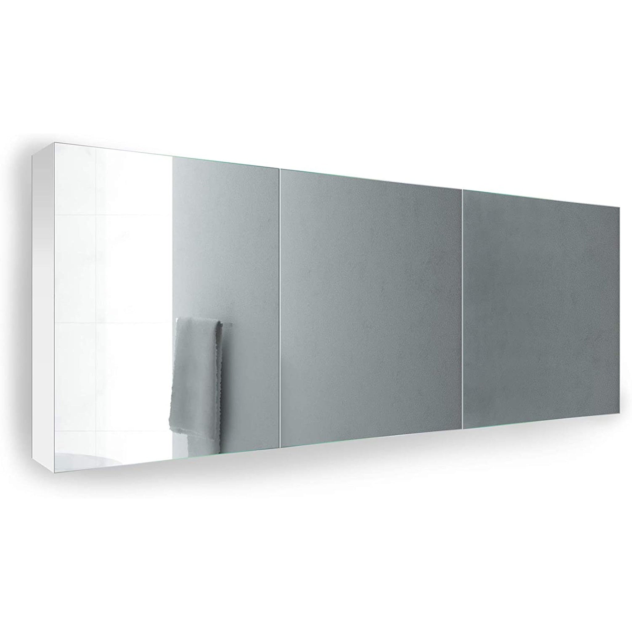 Krugg Reflections, Krugg Reflections Plaza 72" x 30"  Tri-View Left-Right-Right Opening Rectangular Recessed/Surface-Mount Medicine Cabinet Mirror