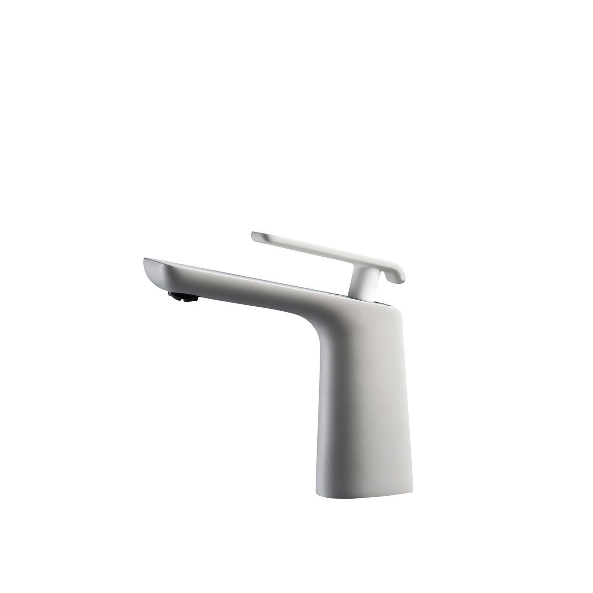 KubeBath, KubeBath Aqua Adatto 7" Single Hole Matte White Bathroom Faucet