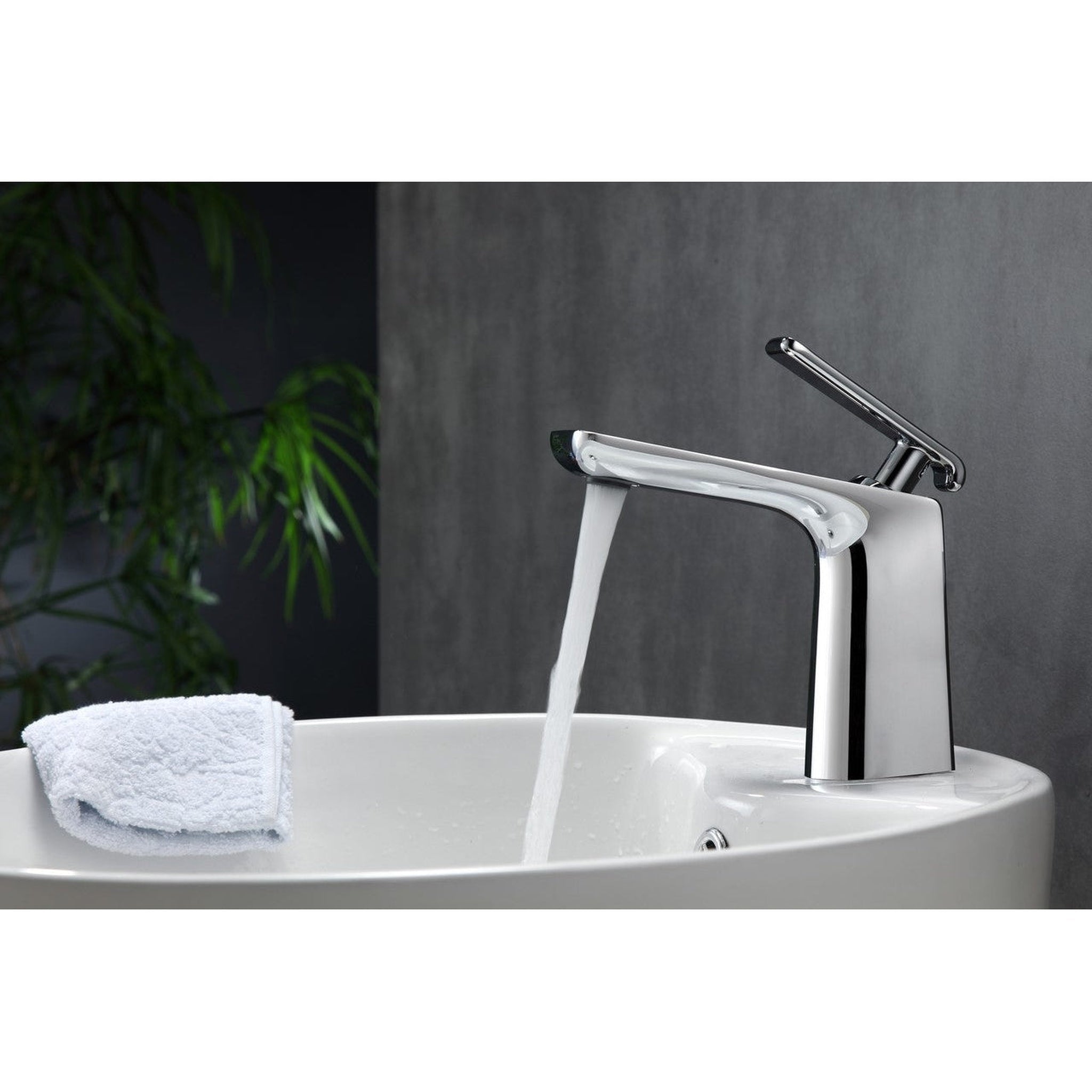 KubeBath, KubeBath Aqua Adatto 7" Single Hole Polished Chrome Bathroom Faucet