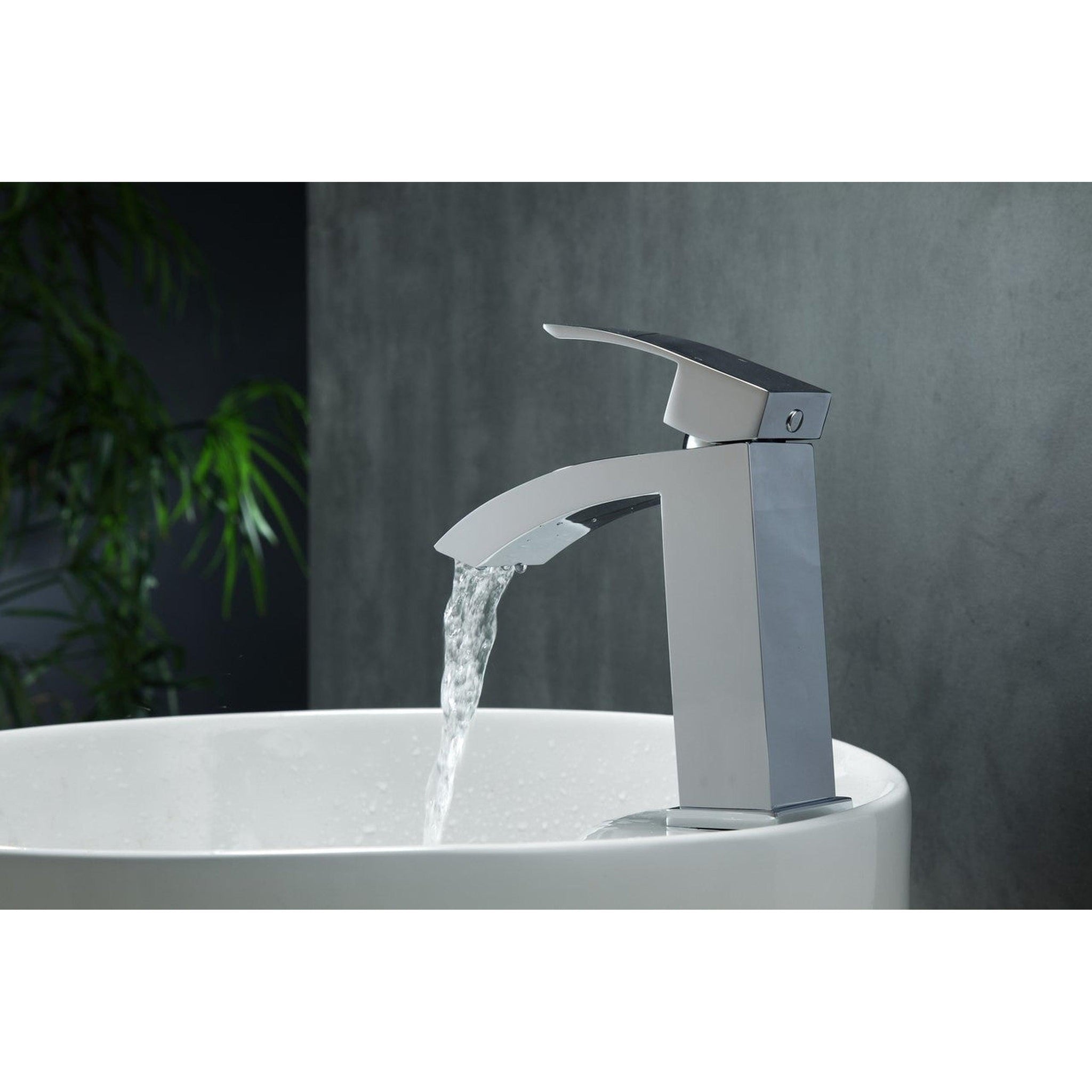 KubeBath, KubeBath Aqua Balzo 7" Wide Spread Polished Chrome Bathroom Faucet