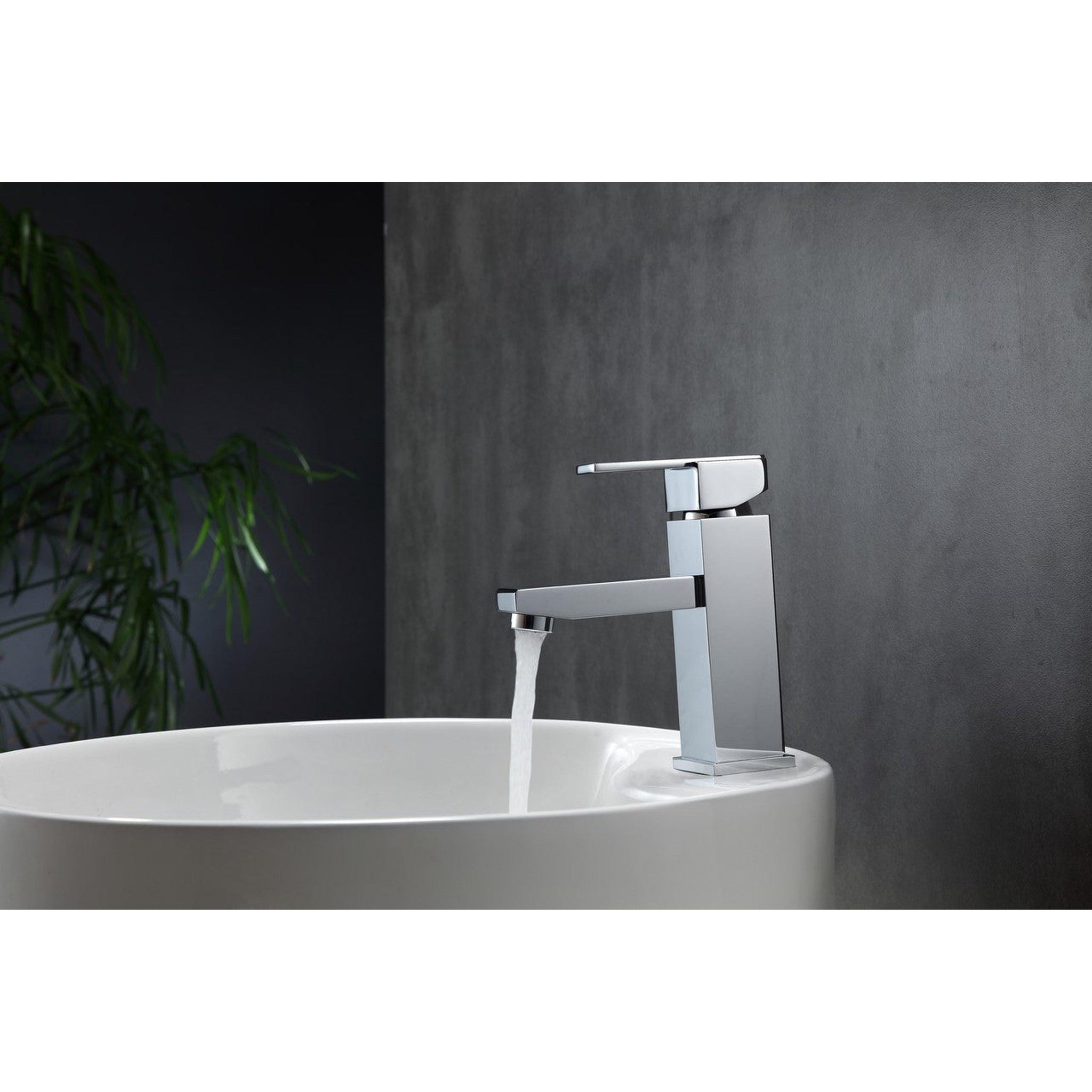 KubeBath, KubeBath Aqua Piazza 7" Single Hole Polished Chrome Bathroom Faucet