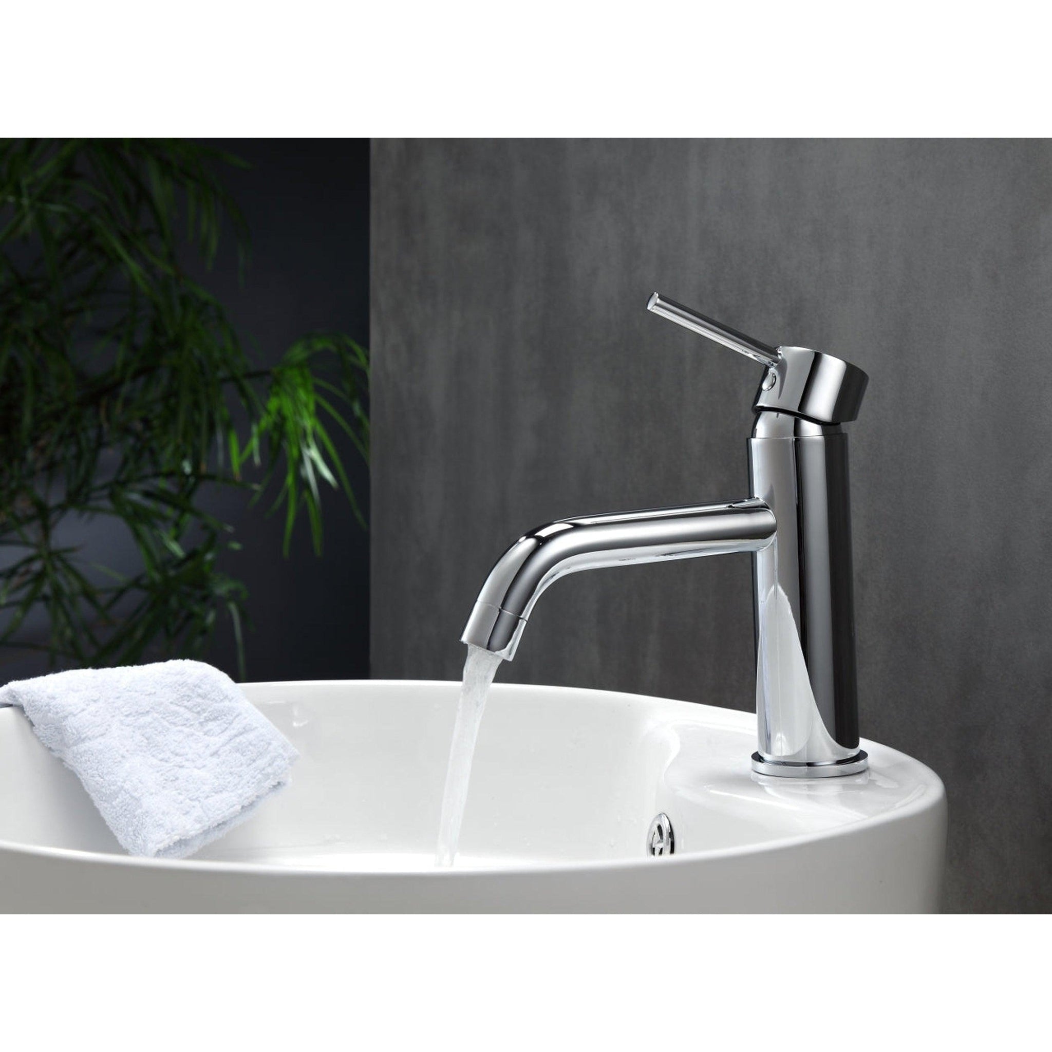 KubeBath, KubeBath Aqua Rondo 8" Single Hole Polished Chrome Mount Bathroom Faucet