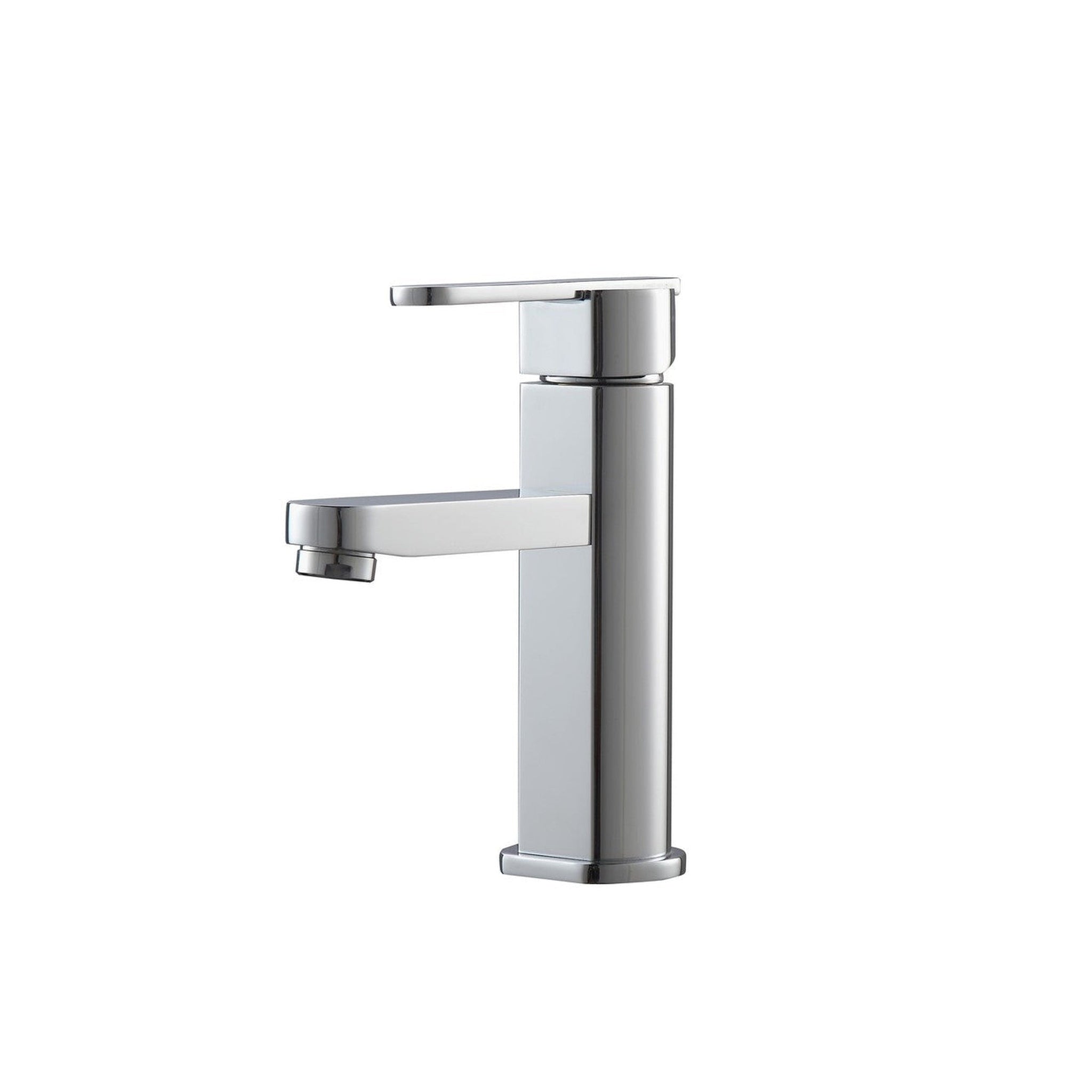 KubeBath, KubeBath Aqua Roundo 7" Single Hole Polished Chrome Mount Bathroom Faucet