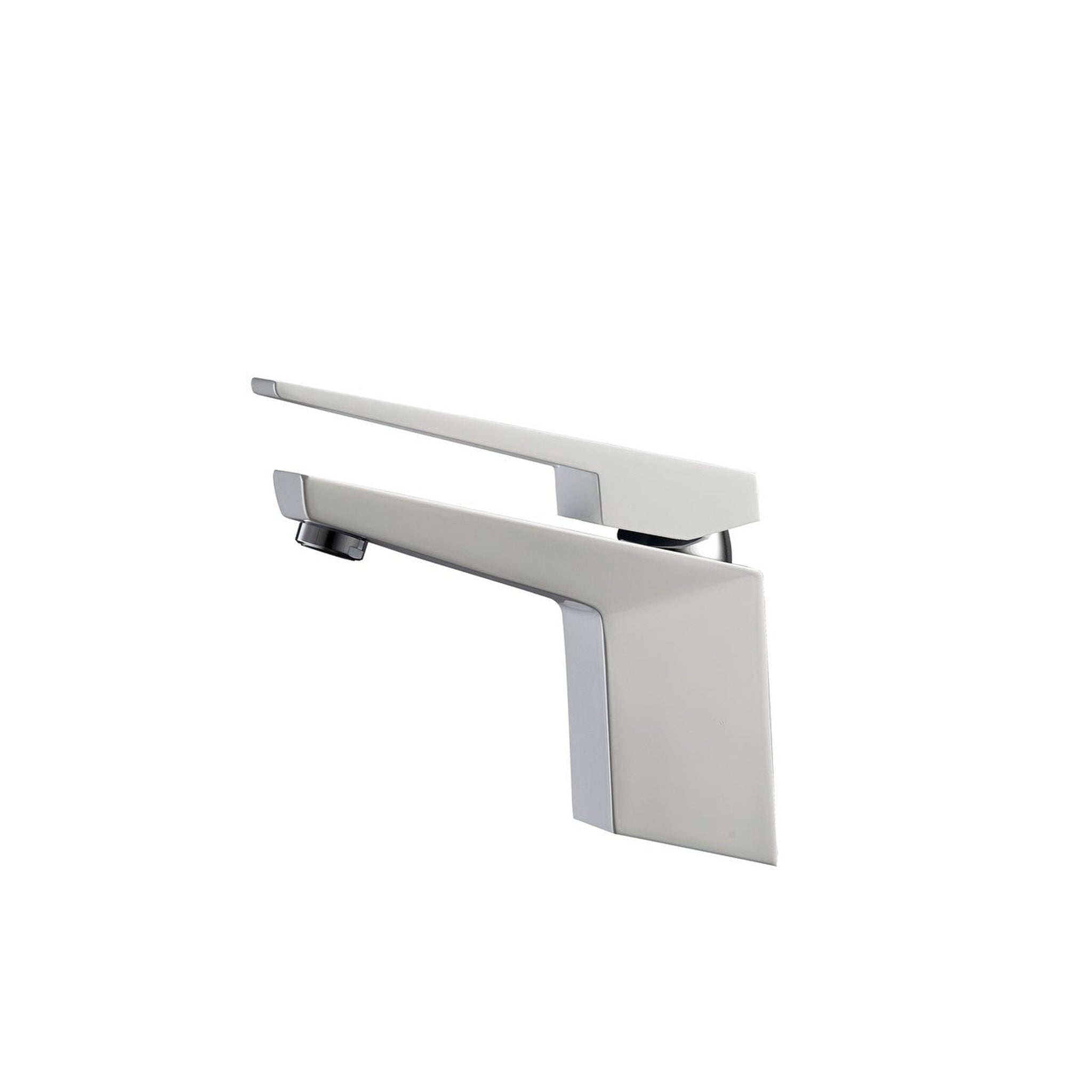 KubeBath, KubeBath Aqua Siza 5" Single Hole Matte White Modern Bathroom Faucet