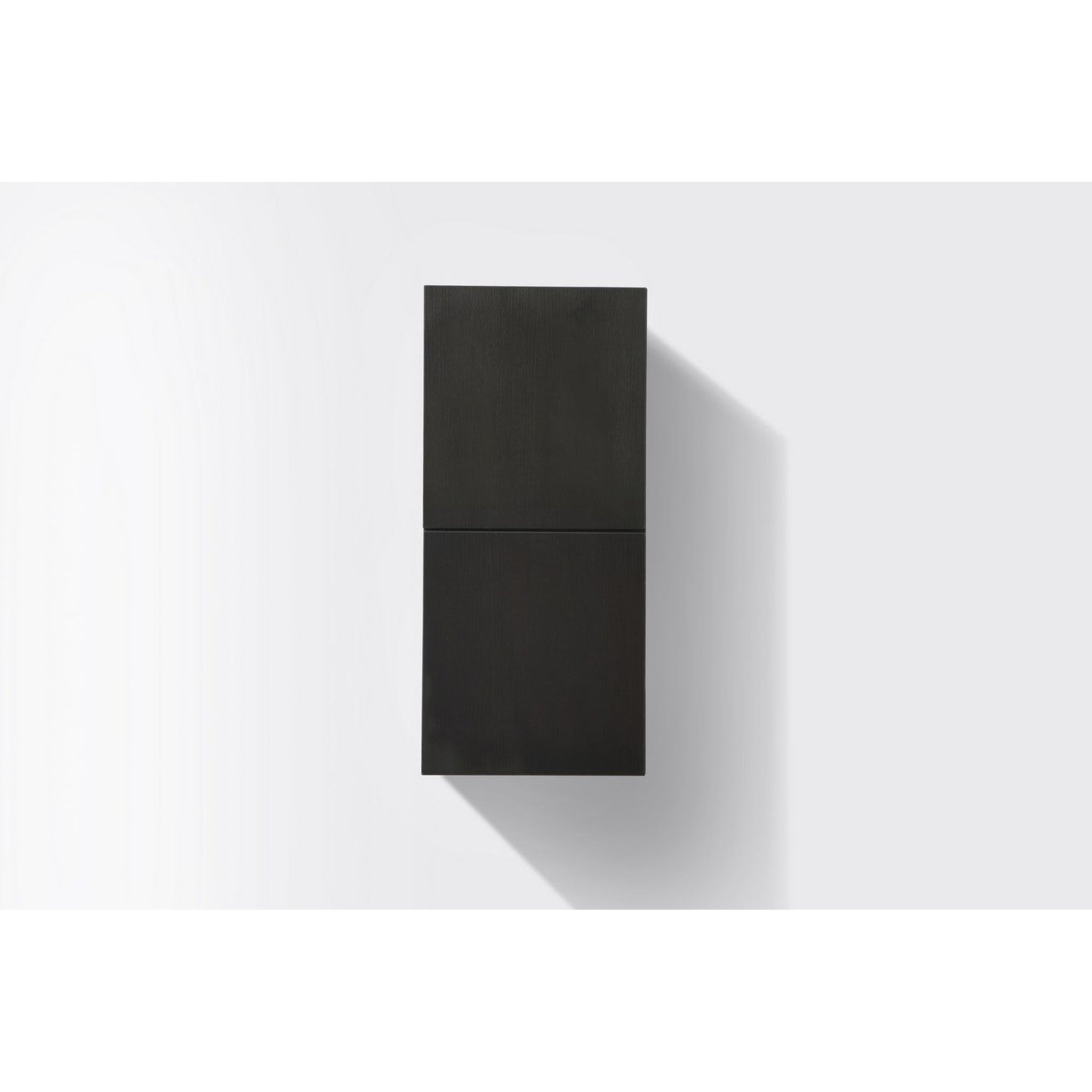 KubeBath, KubeBath Bliss 12" x 28" Black High Linen Wooden Side Cabinet With Two Storage Areas