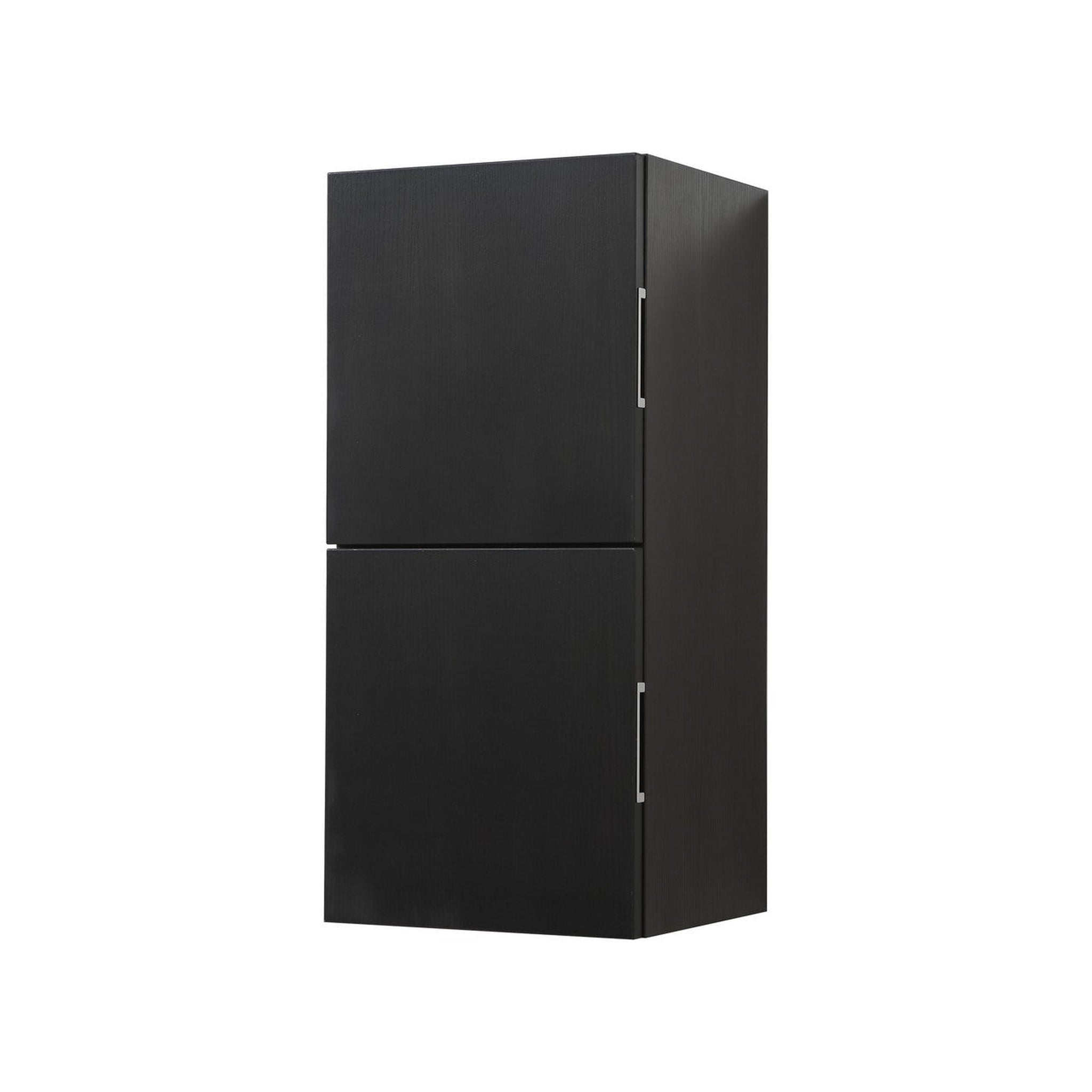 KubeBath, KubeBath Bliss 12" x 28" Black High Linen Wooden Side Cabinet With Two Storage Areas