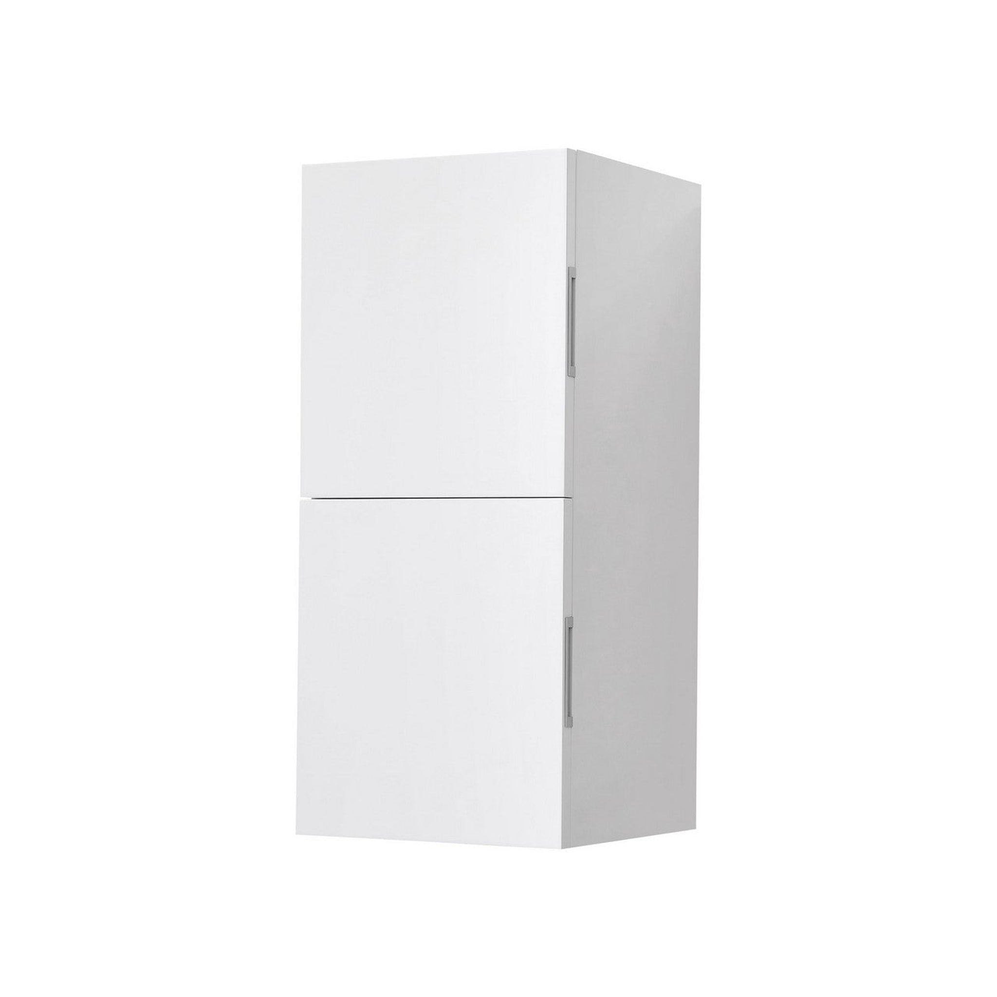 KubeBath, KubeBath Bliss 12"x 28" Gloss White Acrylic Veneer High Linen Side Cabinet With Two Storage Areas