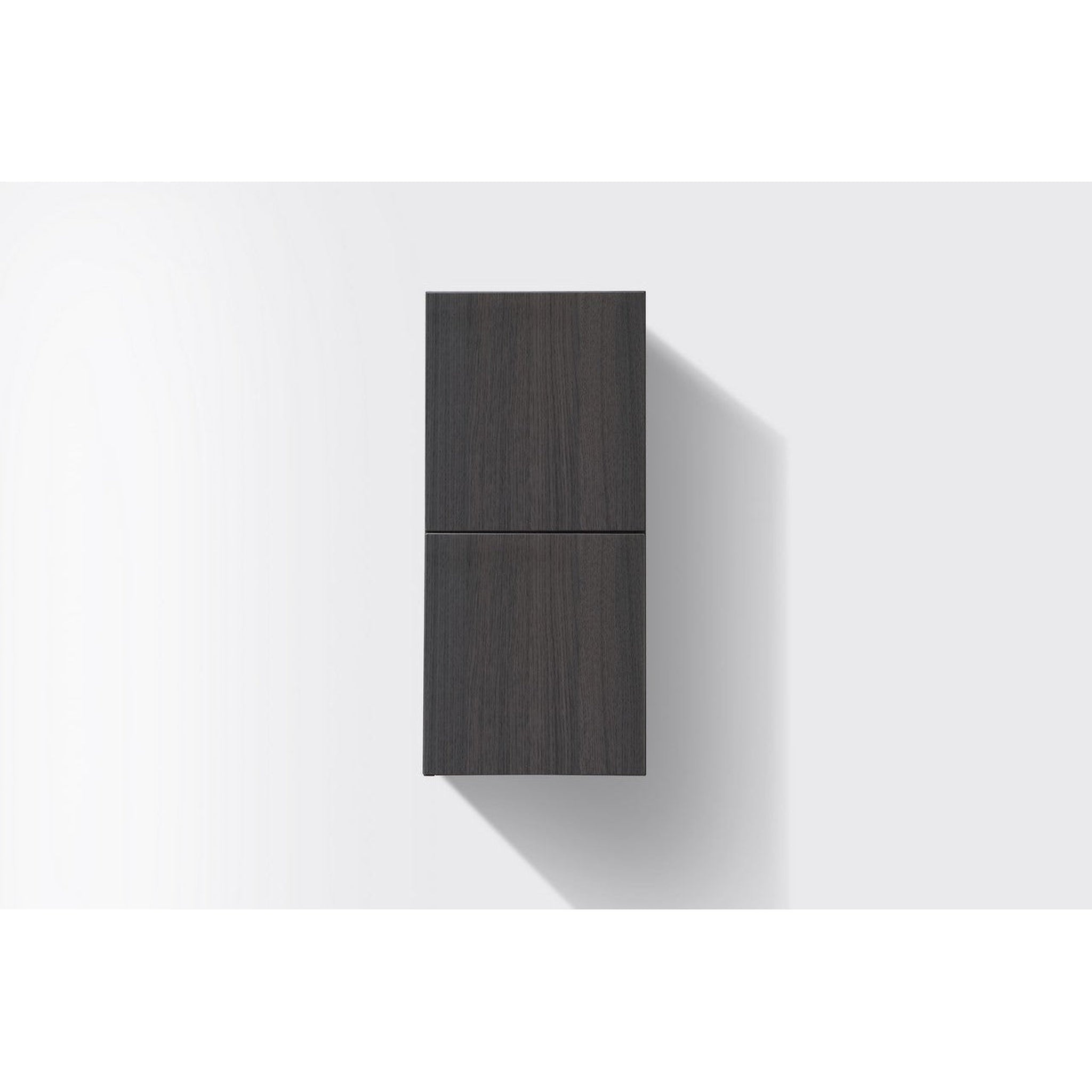KubeBath, KubeBath Bliss 12"x 28" Gray Oak Wood Veneer Linen Side Cabinet With Two Storage Areas