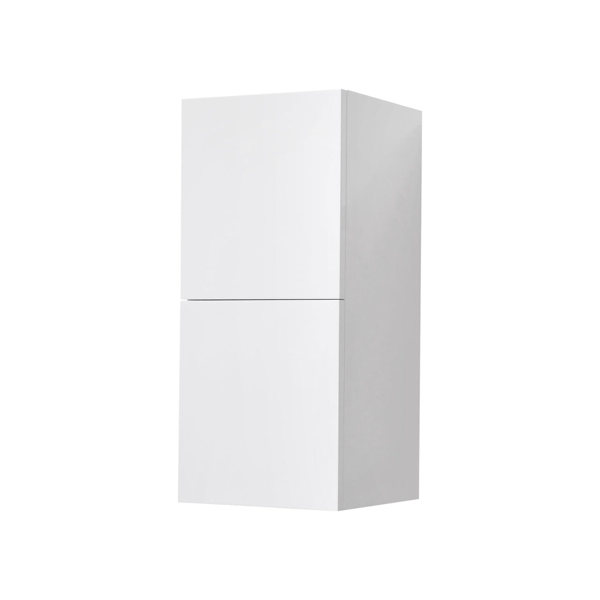 KubeBath, KubeBath Bliss 14"x 24" Gloss White Acrylic Veneer High Linen Side Cabinet With Two Storage Areas