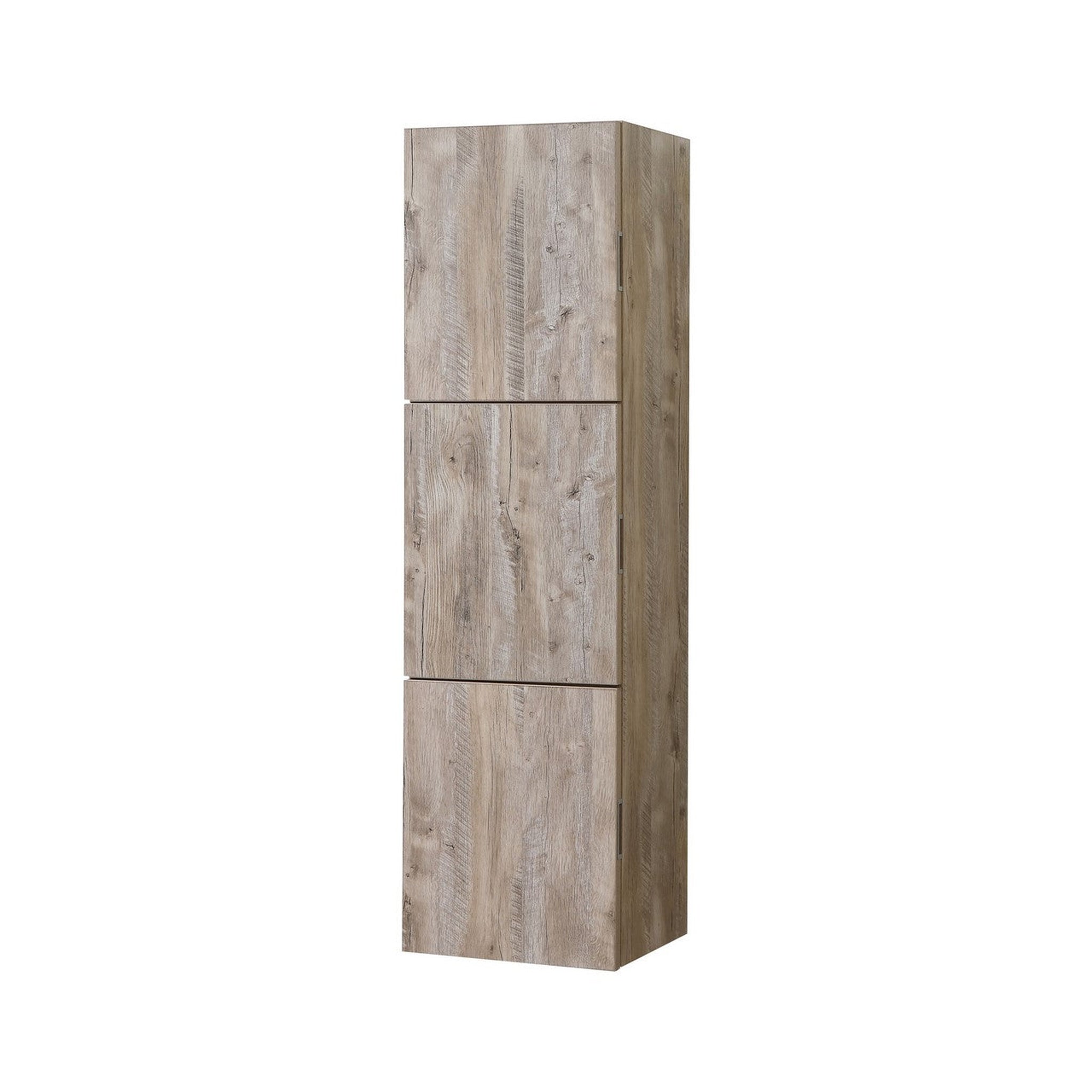 KubeBath, KubeBath Bliss 18"x 59" Nature Wood Linen Side Cabinet With Three Storage Areas