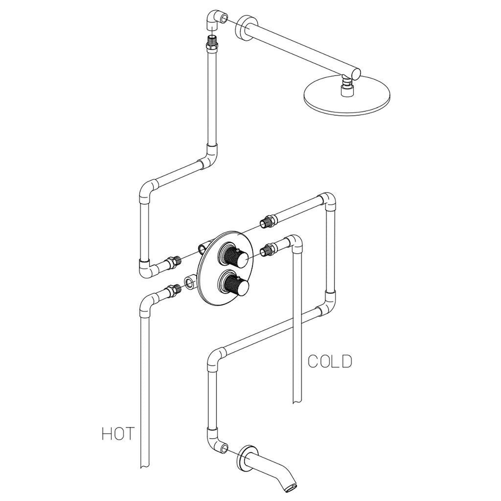 LaToscana by Paini, LaToscana Alessandra Chrome Thermostatic Tub & Shower Kit