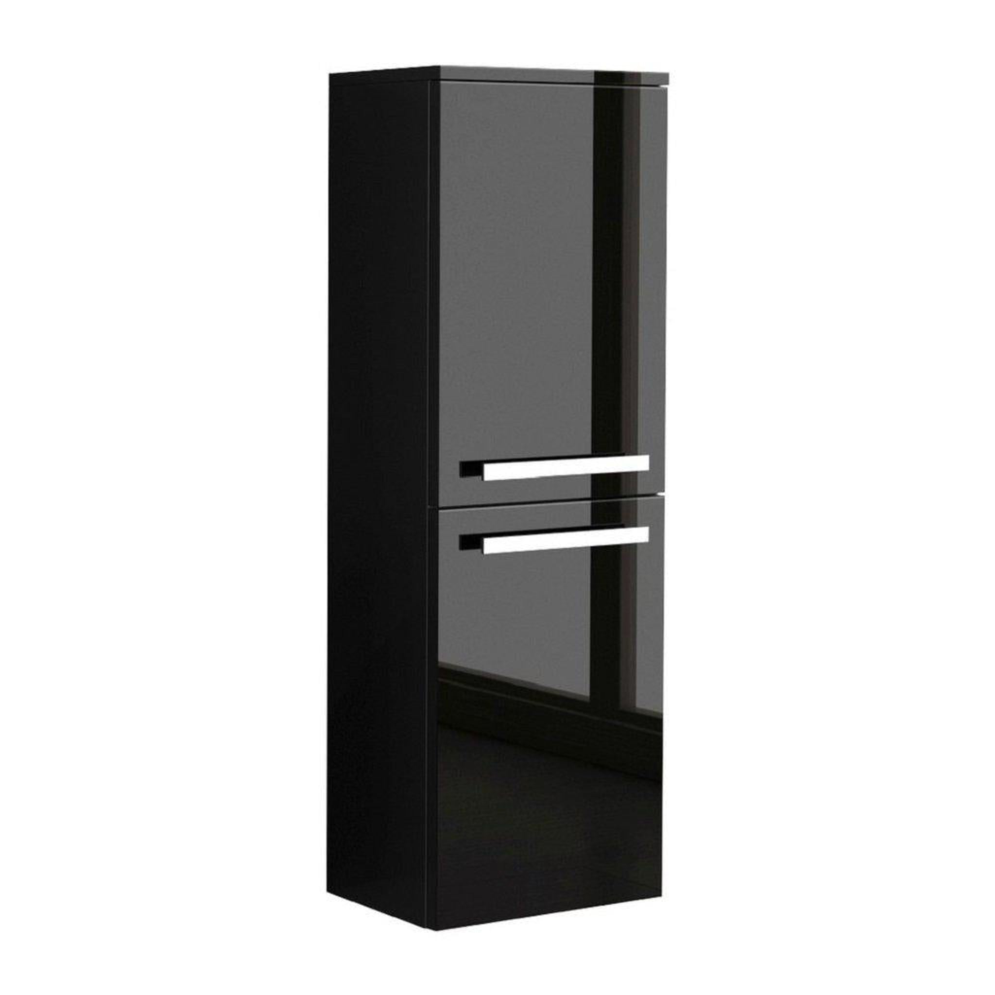 LaToscana by Paini, LaToscana Ameno 14" x 42" Black Wall-Mounted Linen Tower Cabinet