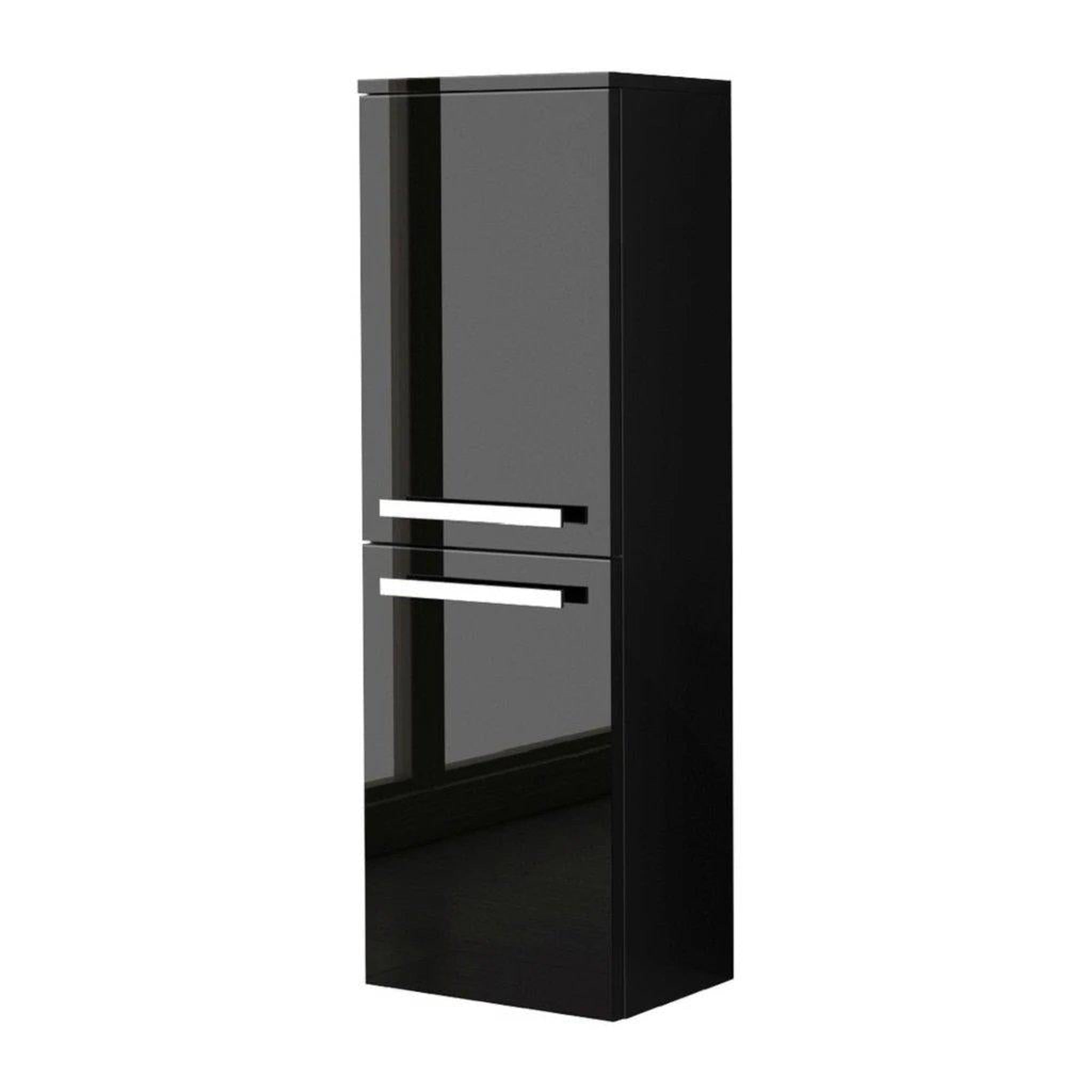 LaToscana by Paini, LaToscana Ameno 14" x 42" Black Wall-Mounted Linen Tower Cabinet