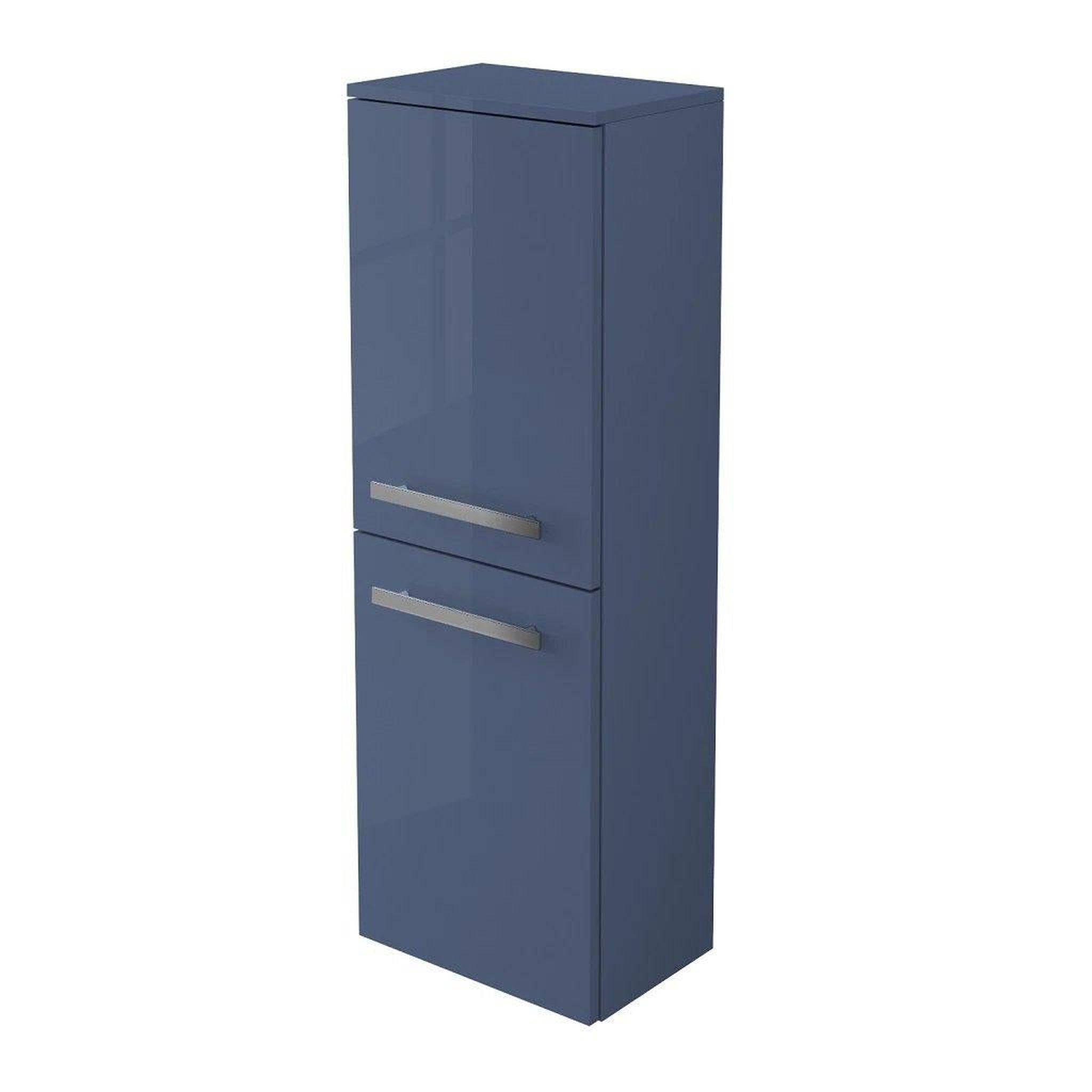 LaToscana by Paini, LaToscana Ameno 14" x 42" Blue Distante Wall-Mounted Linen Tower Cabinet