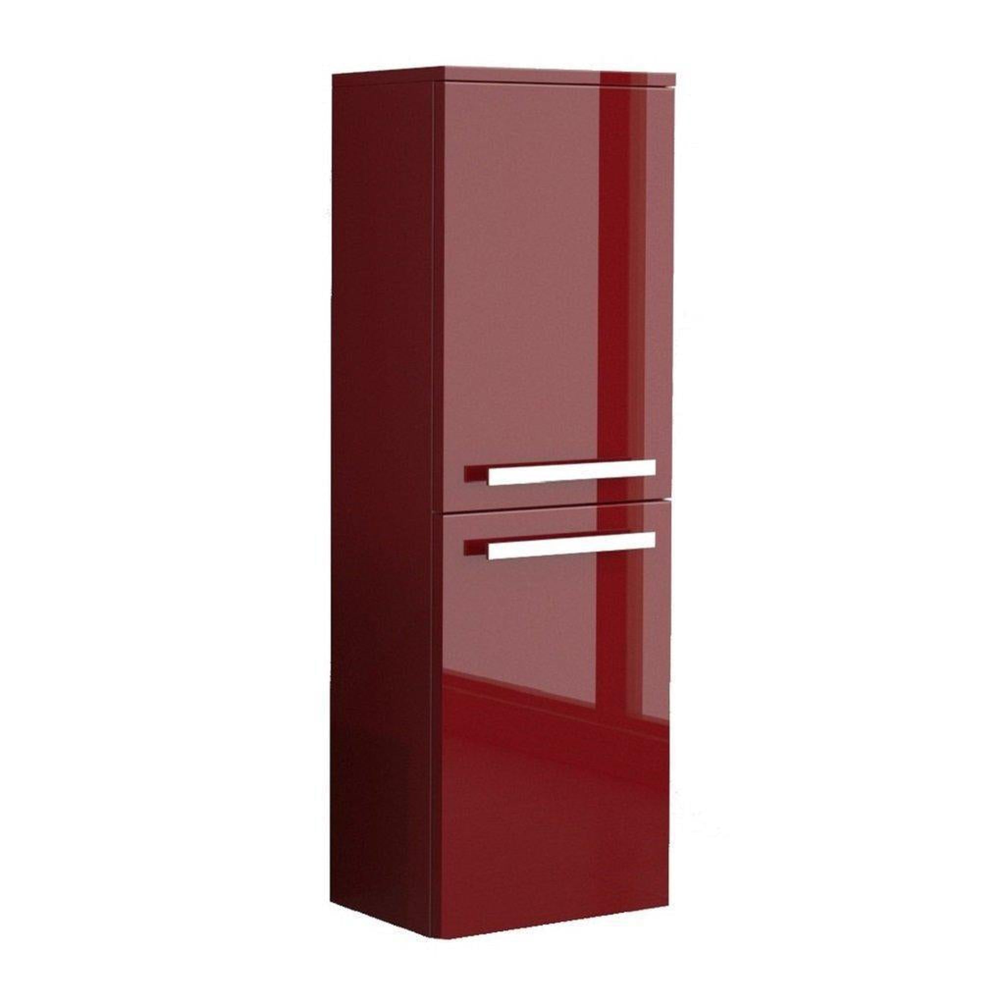 LaToscana by Paini, LaToscana Ameno 14" x 42" Red Wall-Mounted Linen Tower Cabinet