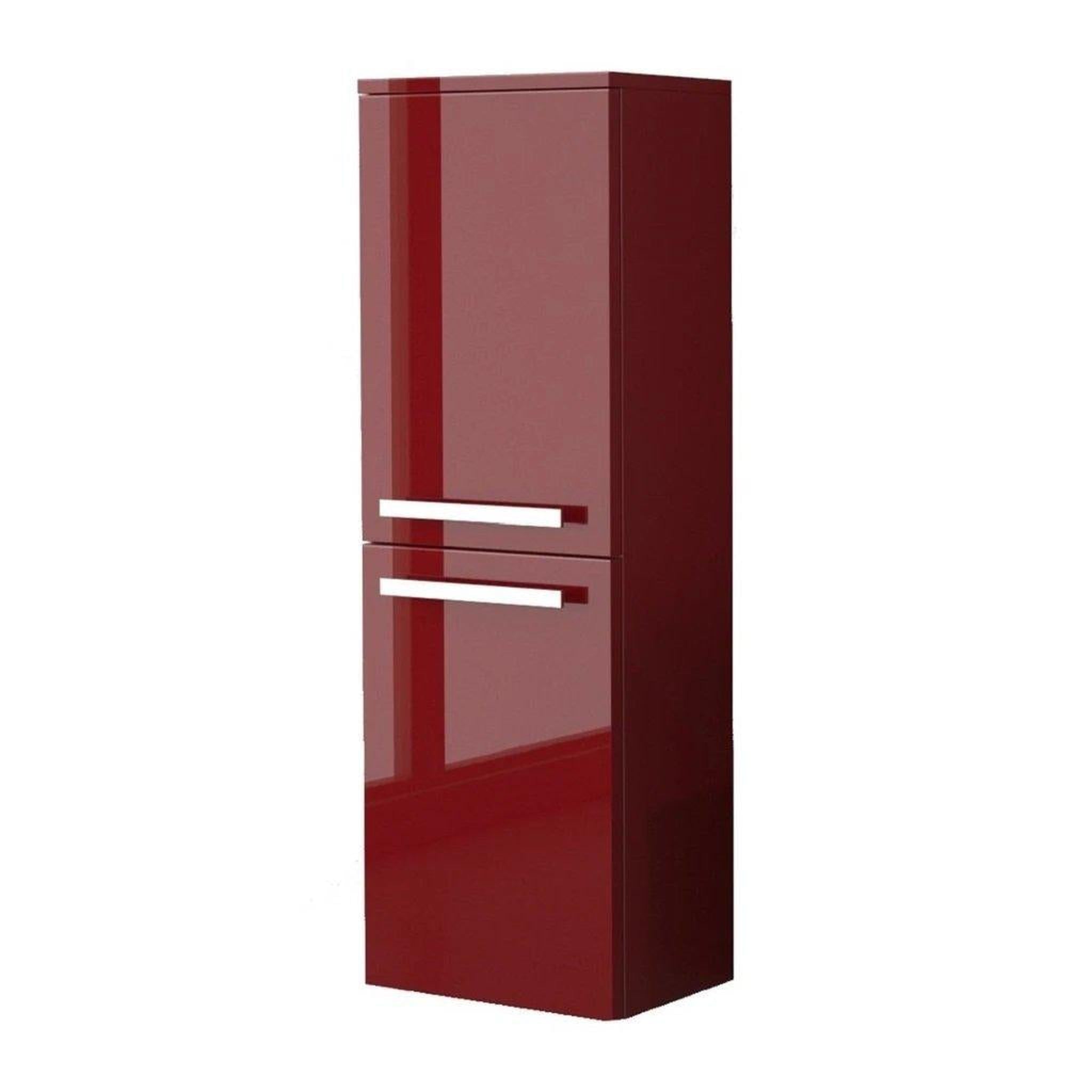 LaToscana by Paini, LaToscana Ameno 14" x 42" Red Wall-Mounted Linen Tower Cabinet