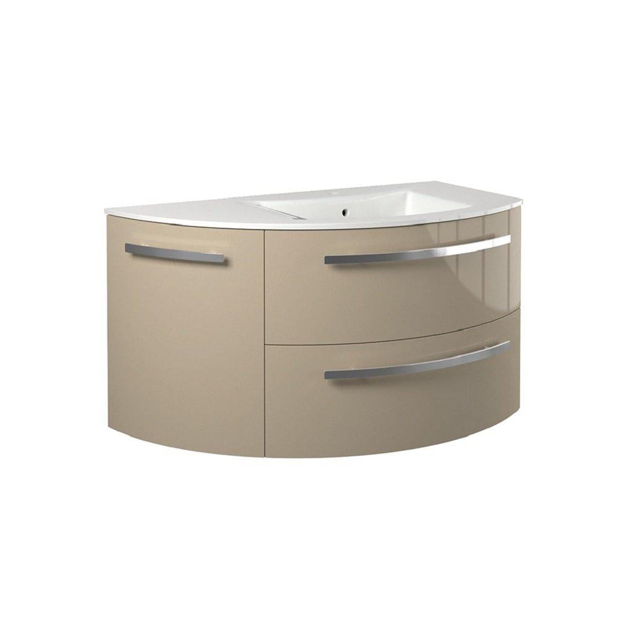 LaToscana by Paini, LaToscana Ameno 38" Sand Wall-Mounted Vanity Set With Left Rounded Cabinet