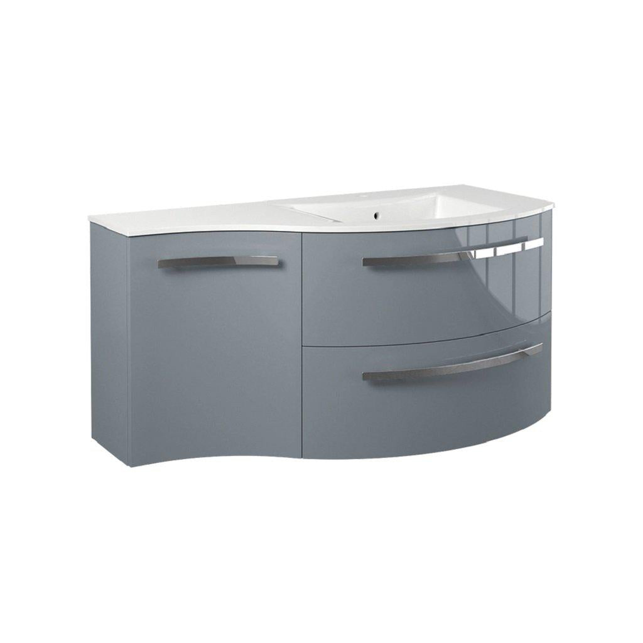 LaToscana by Paini, LaToscana Ameno 43" Gray Wall-Mounted Vanity Set With Left Concave Cabinet