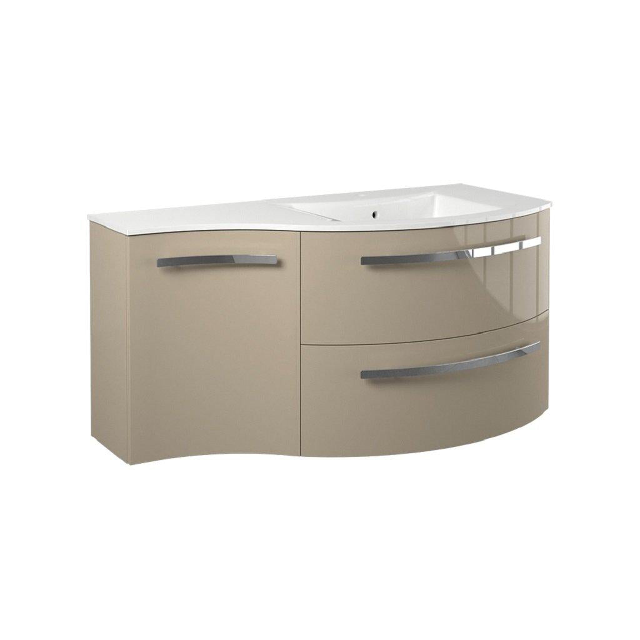 LaToscana by Paini, LaToscana Ameno 43" Sand Wall-Mounted Vanity Set With Left Concave Cabinet