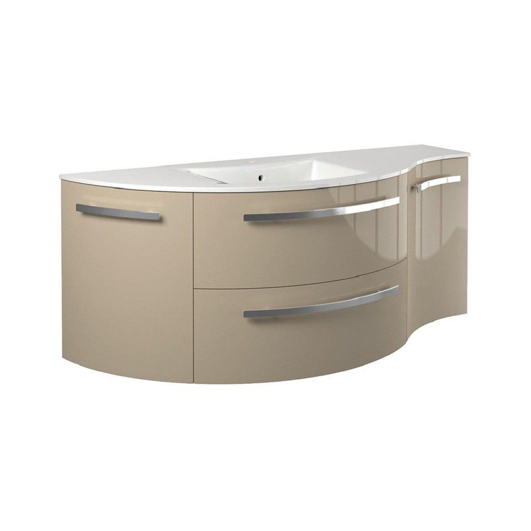 LaToscana by Paini, LaToscana Ameno 52" Sand Wall-Mounted Vanity Set With Left Rounded & Right Concave Cabinets