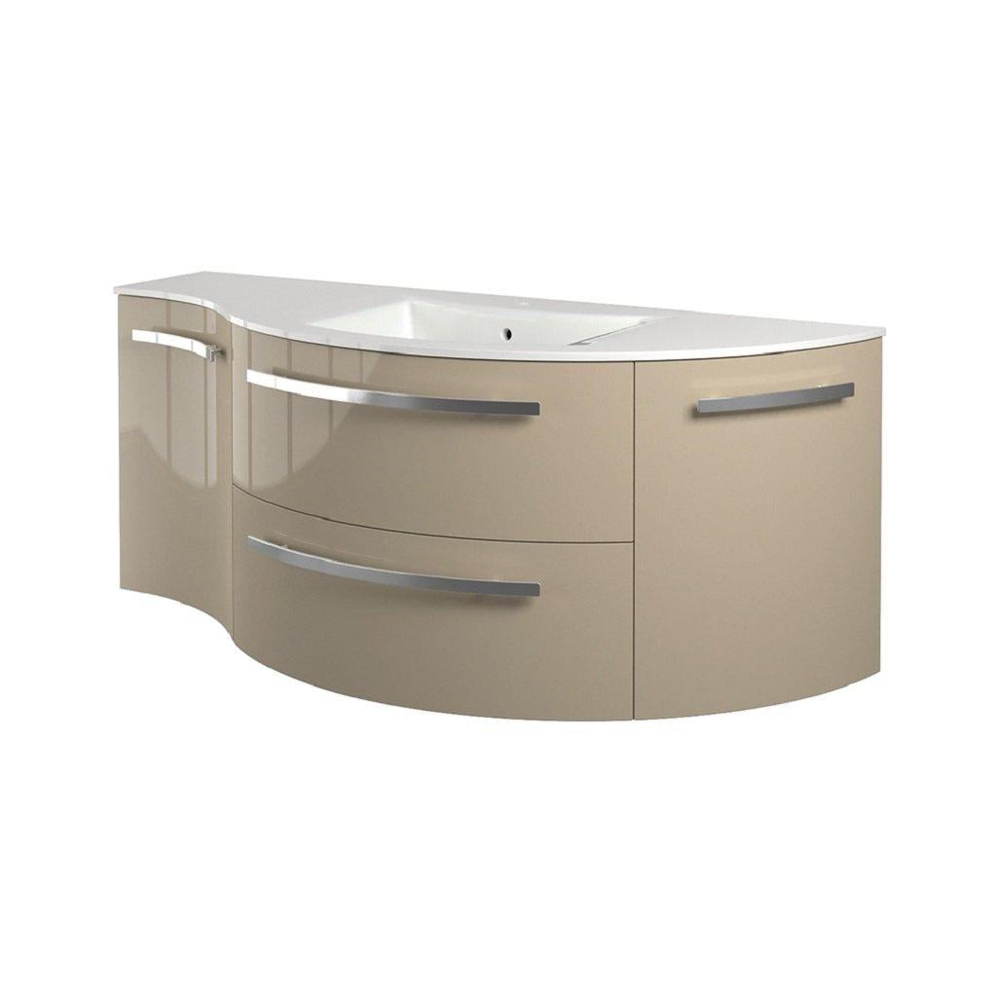 LaToscana by Paini, LaToscana Ameno 52" Sand Wall-Mounted Vanity Set With Right Rounded & Left Concave Cabinets