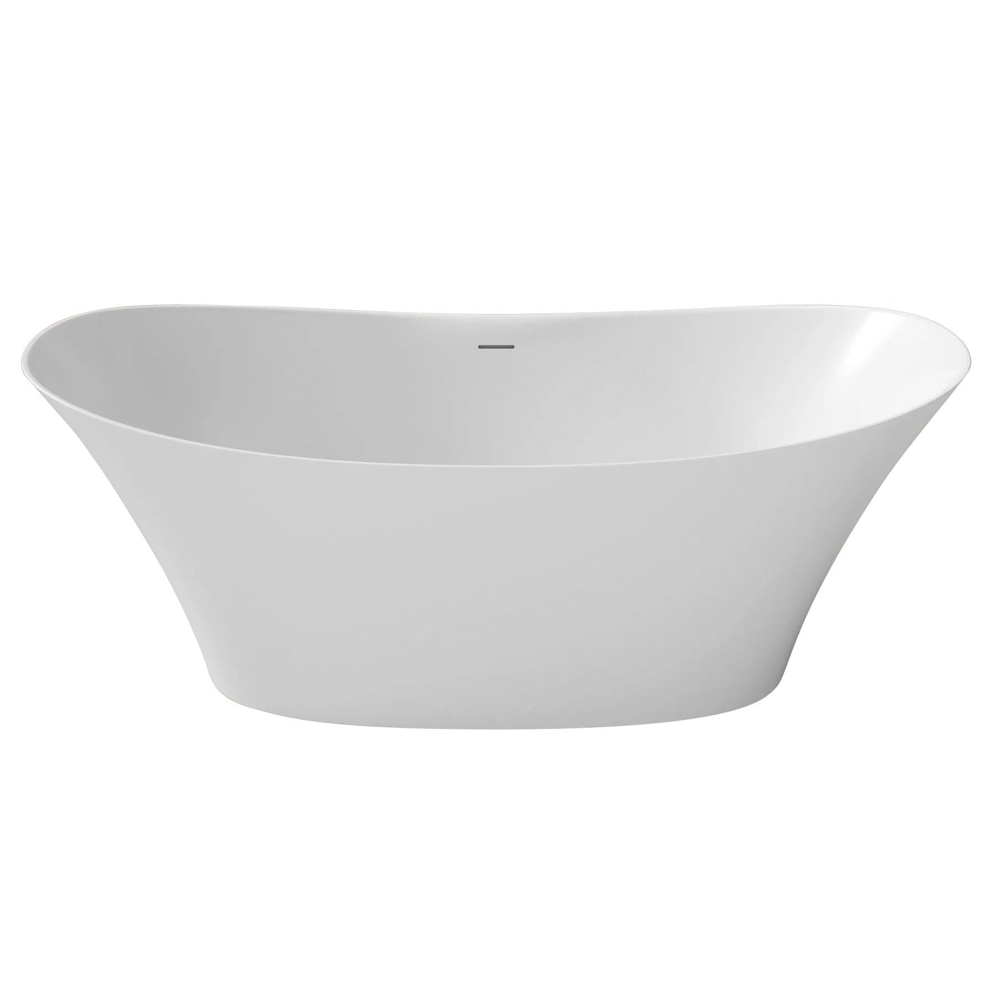 LaToscana by Paini, LaToscana Eco-Lapistone Alessandria 68" White Satin Freestanding Solid Surface Soaking Bathtub