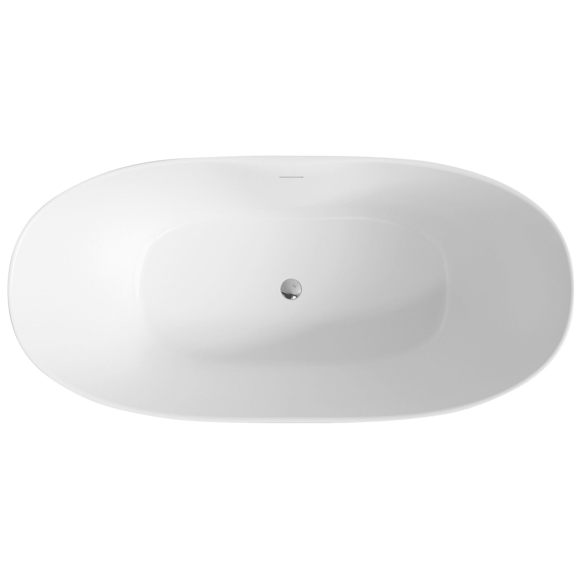 LaToscana by Paini, LaToscana Eco-Lapistone Alessandria 68" White Satin Freestanding Solid Surface Soaking Bathtub