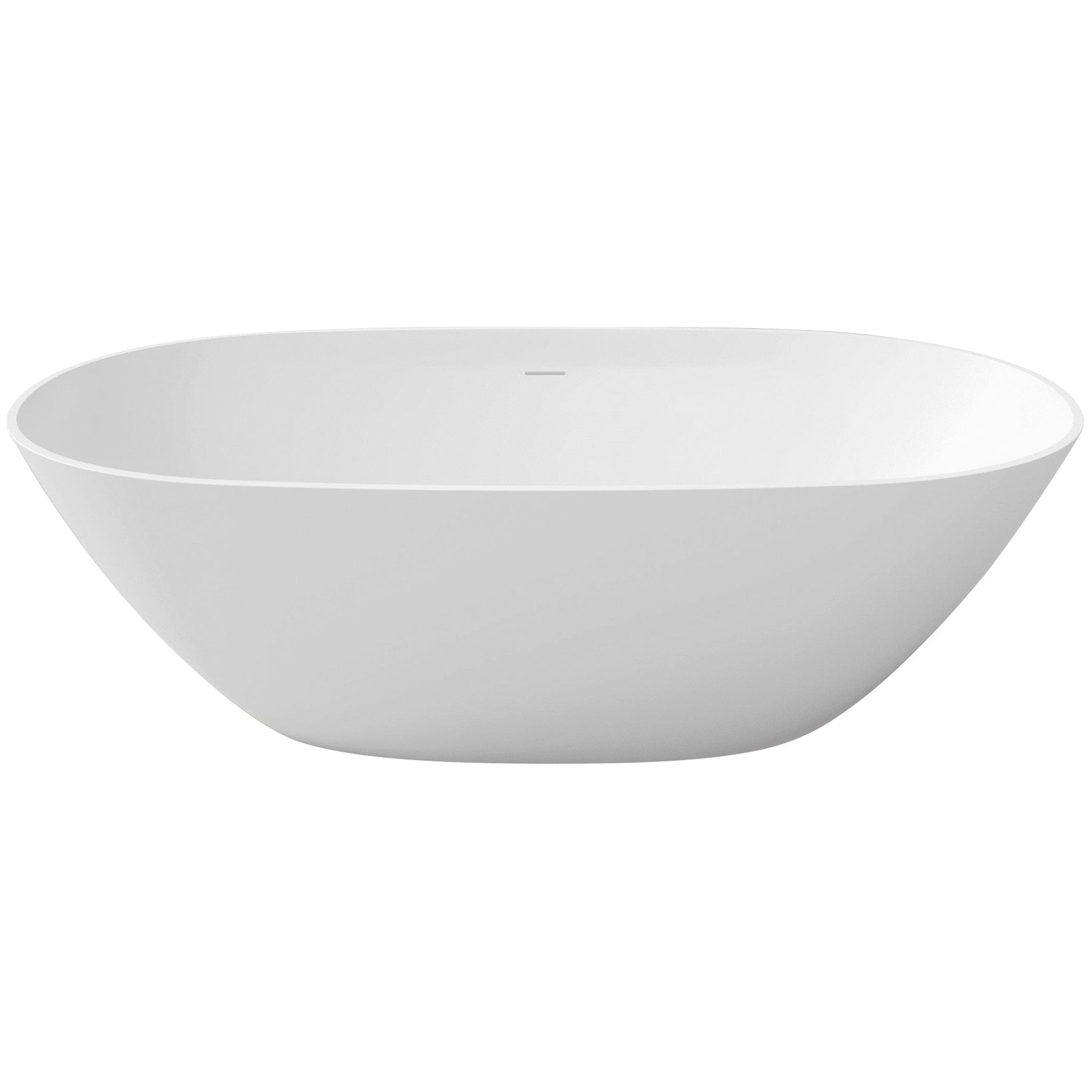 LaToscana by Paini, LaToscana Eco-Lapistone Genova 70" White Satin Freestanding Solid Surface Soaking Bathtub