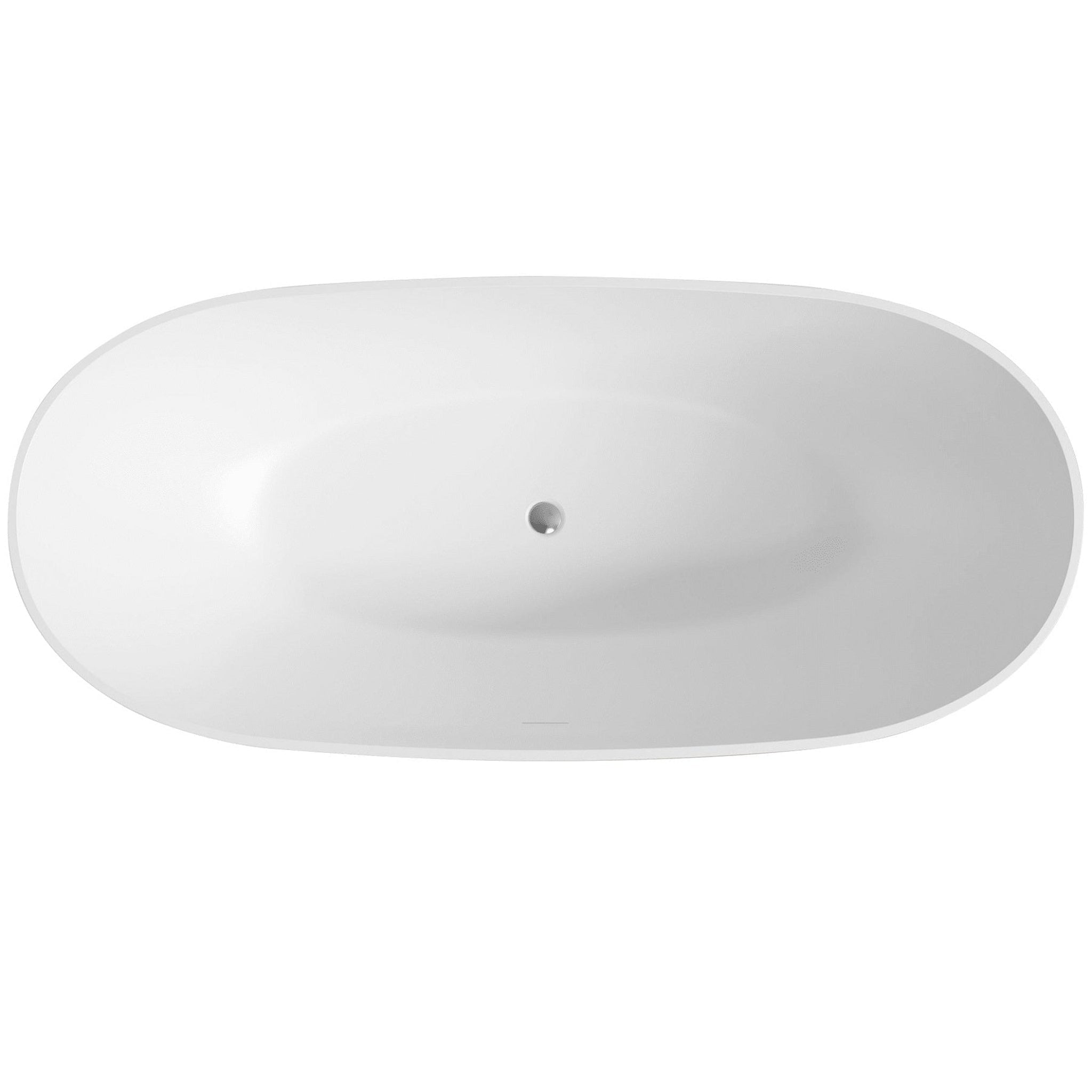 LaToscana by Paini, LaToscana Eco-Lapistone Genova 70" White Satin Freestanding Solid Surface Soaking Bathtub